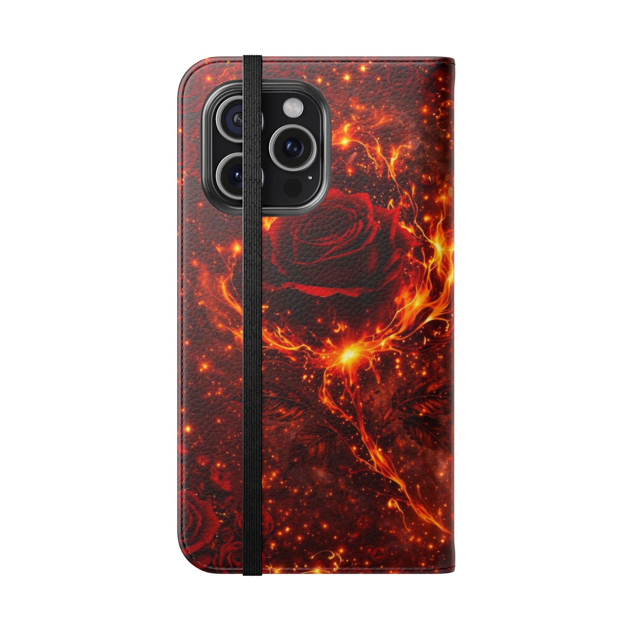 Flip Case – 'Touch Her & Die' Gothic Rose Wallet Phone Case
