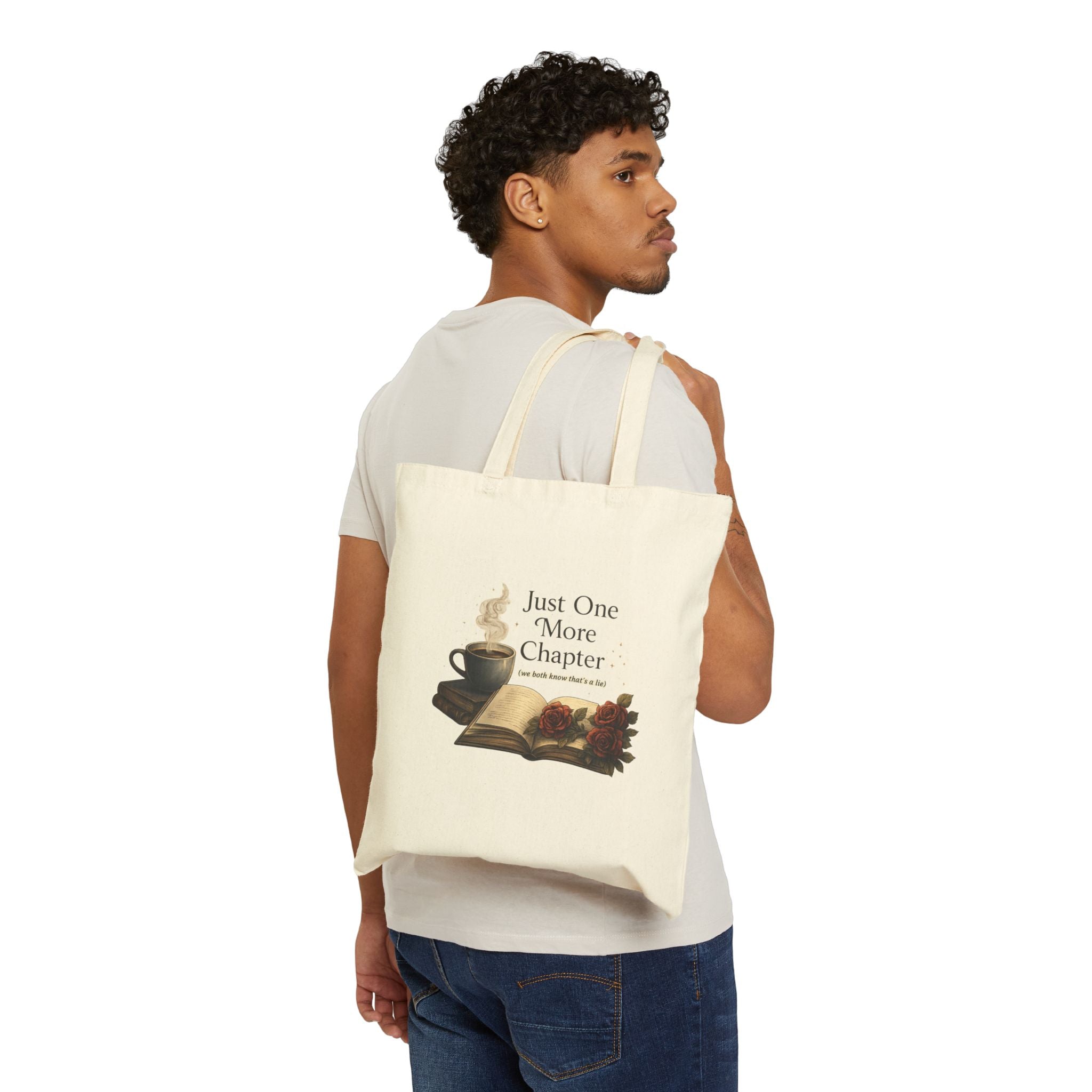 Just One More Chapter Canvas Bookstore Tote Bag