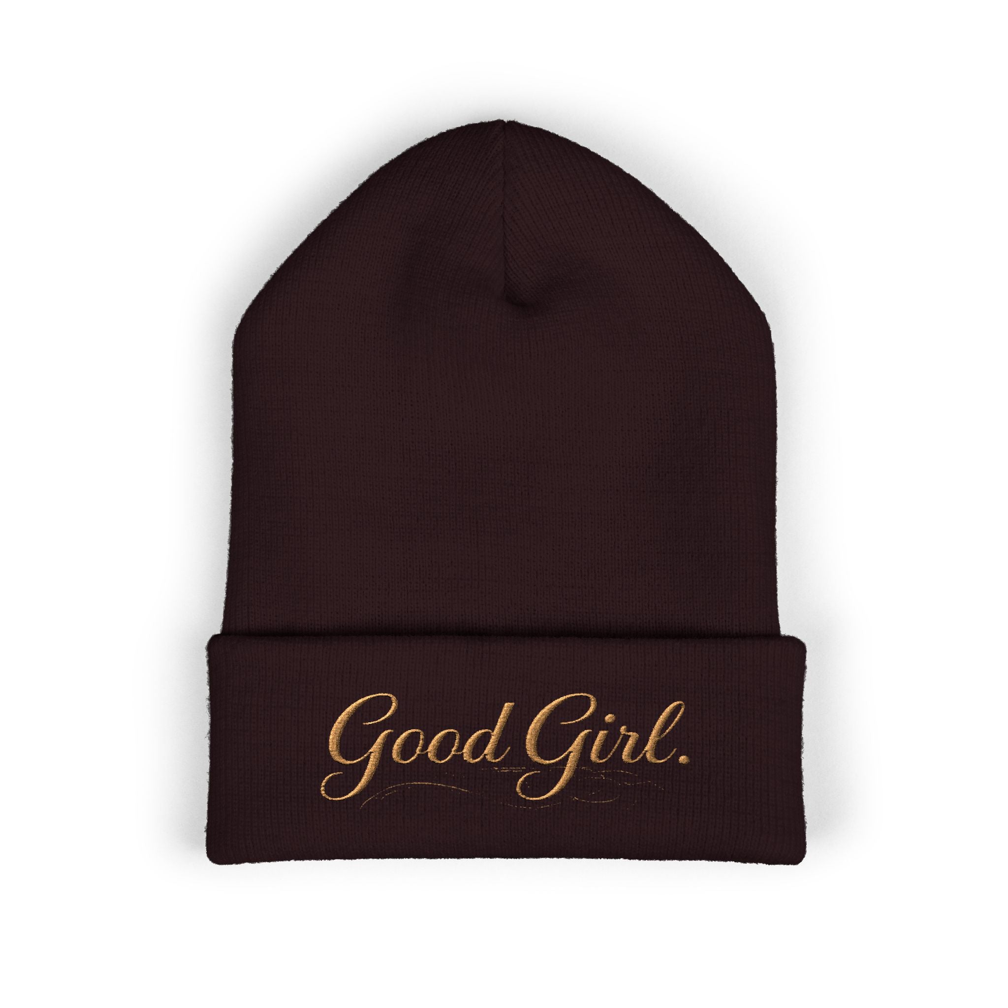 Embroidered "Good Girl." Cuffed Beanie