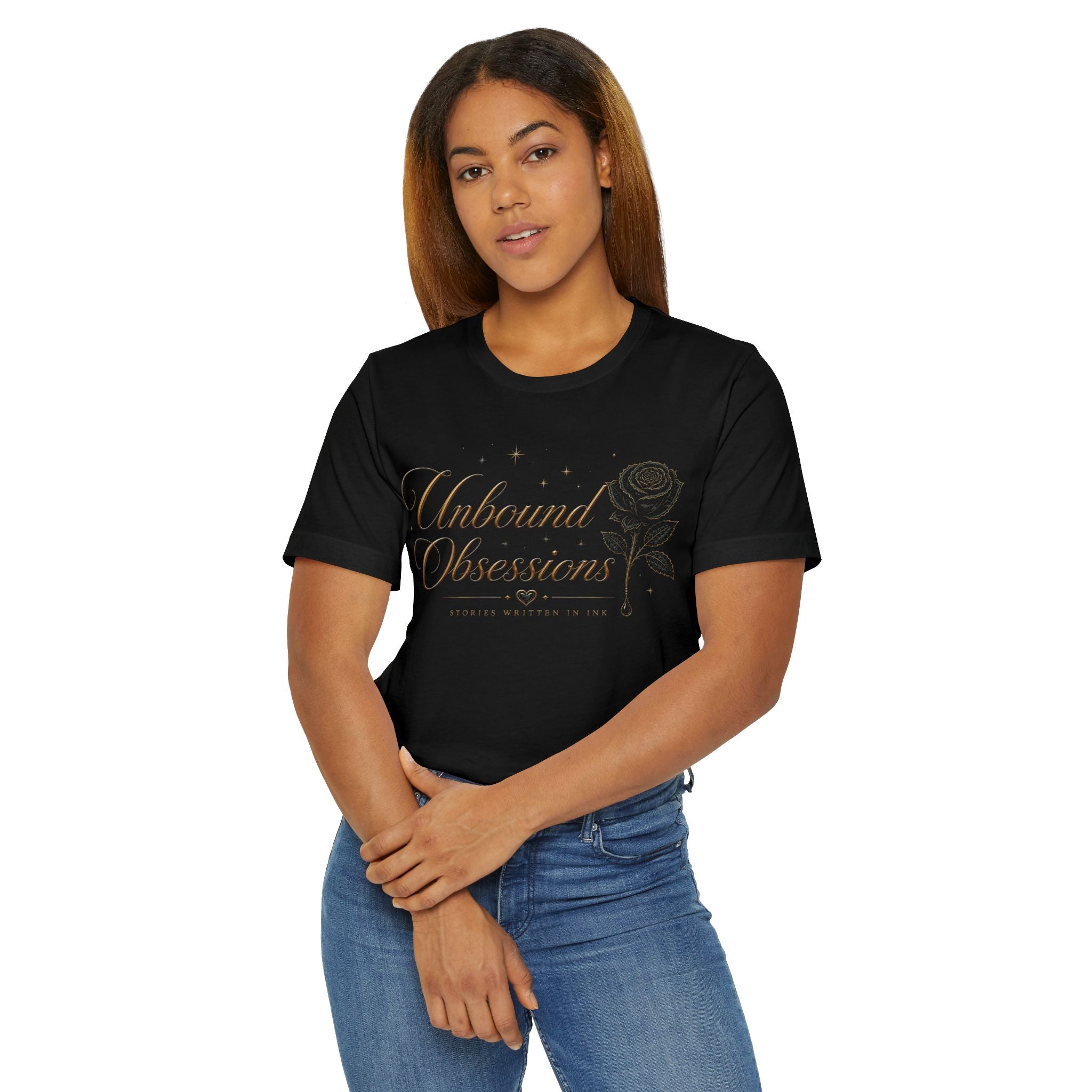 Unbound Obsessions T-Shirt — "Feed Your Obsession" Gothic Rose Tee