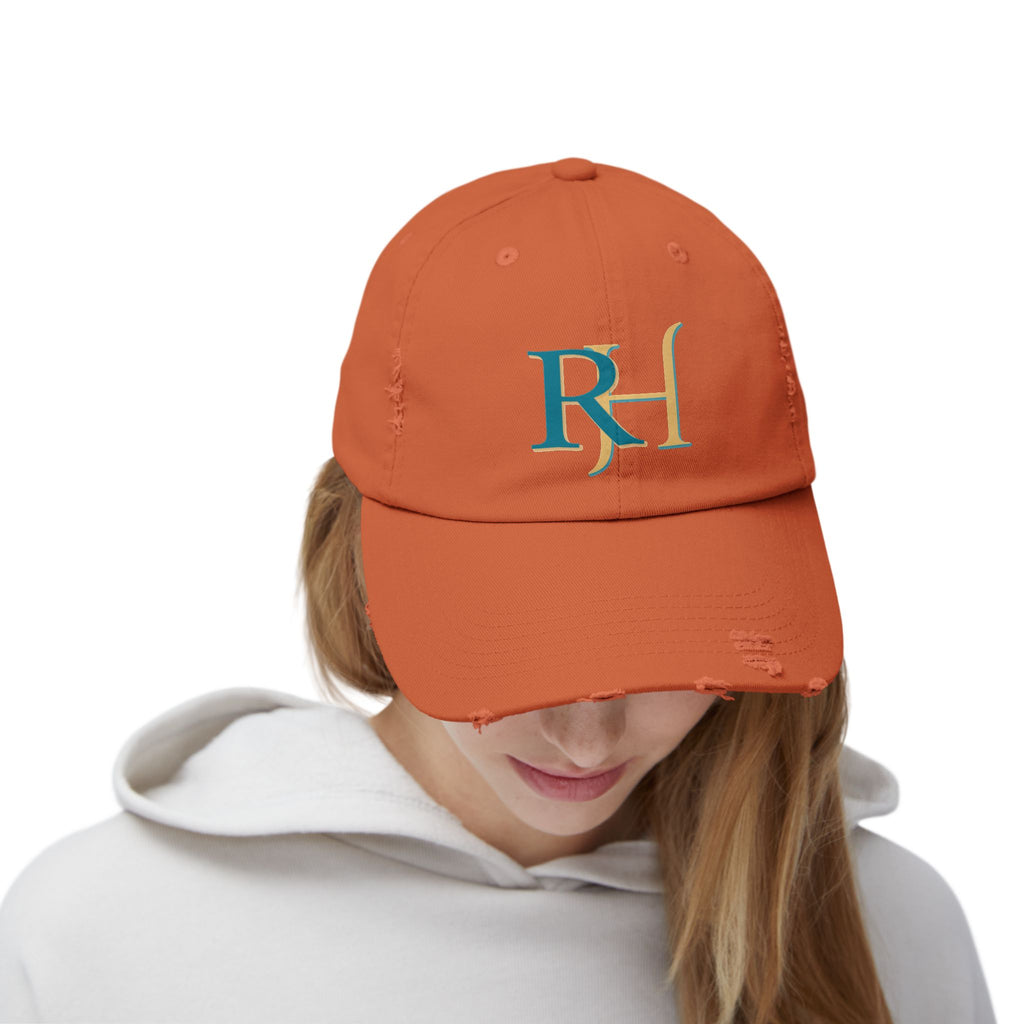 Distressed RH Monogram Cap Reverse Harem
