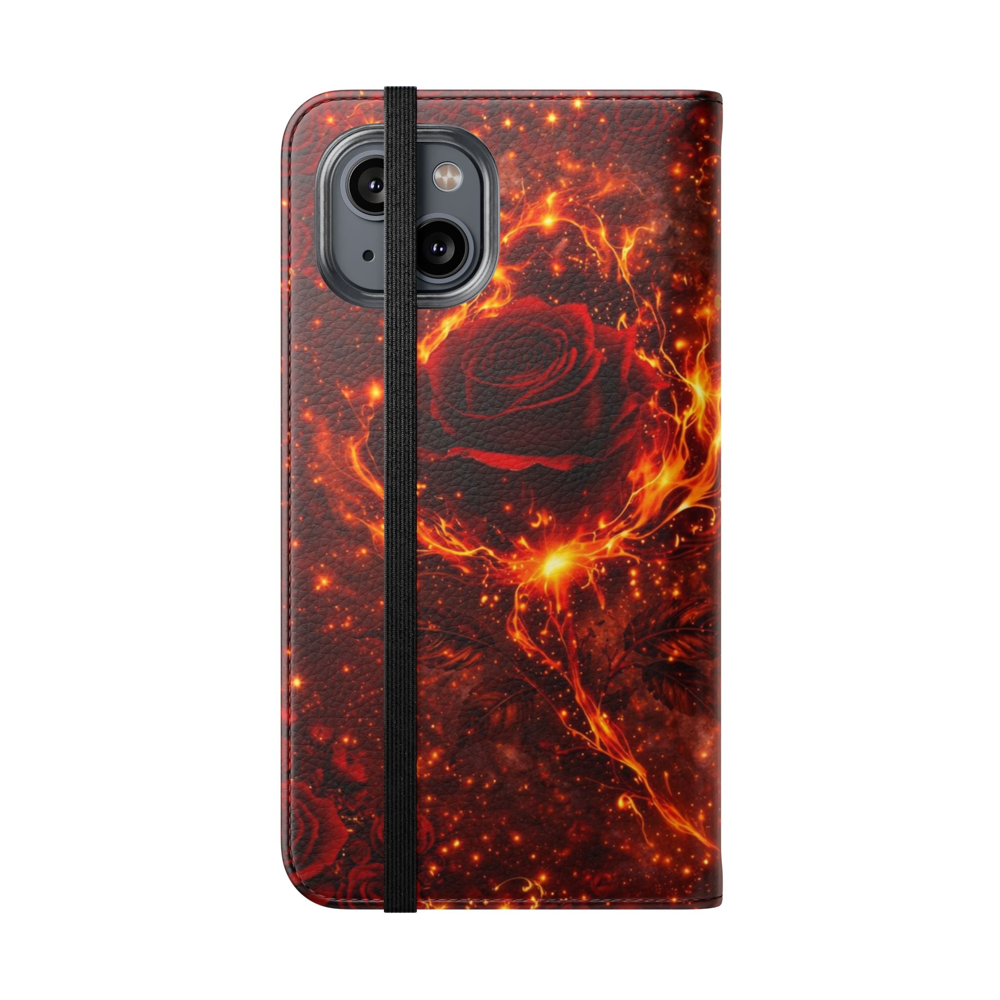 Flip Case – 'Touch Her & Die' Gothic Rose Wallet Phone Case
