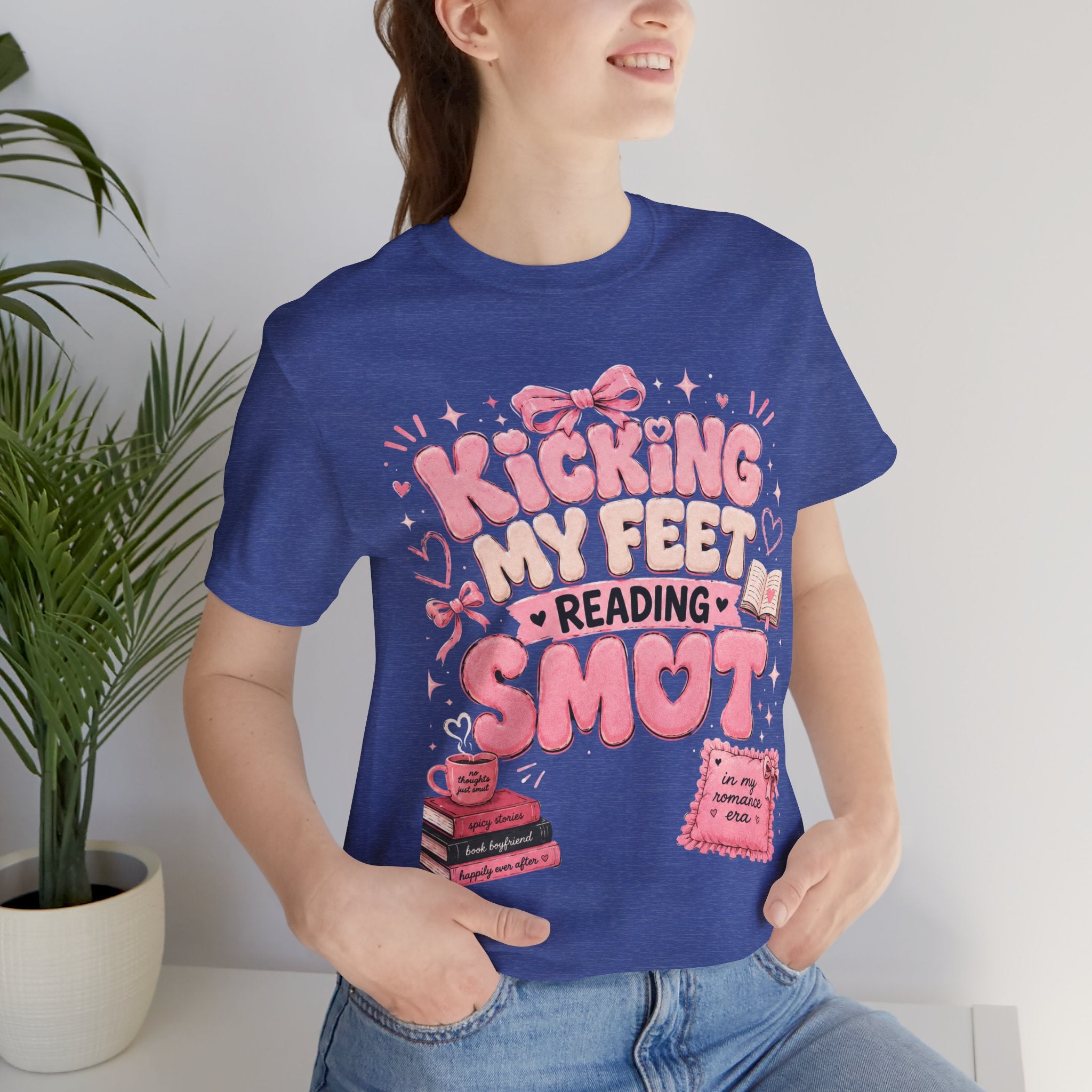 Reading Smut T-Shirt — Kicking My Feet Graphic Tee for Bookish Romance Fans