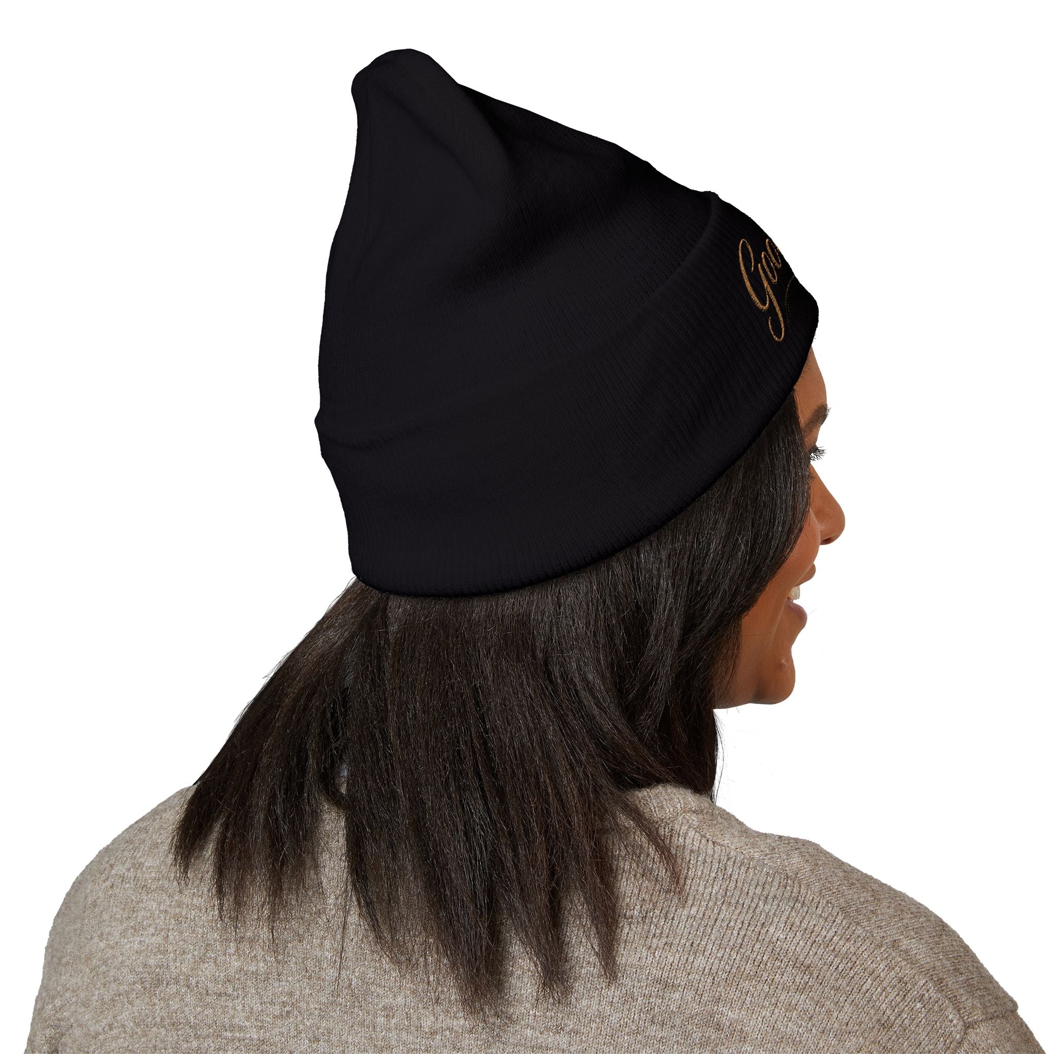 Embroidered "Good Girl." Cuffed Beanie
