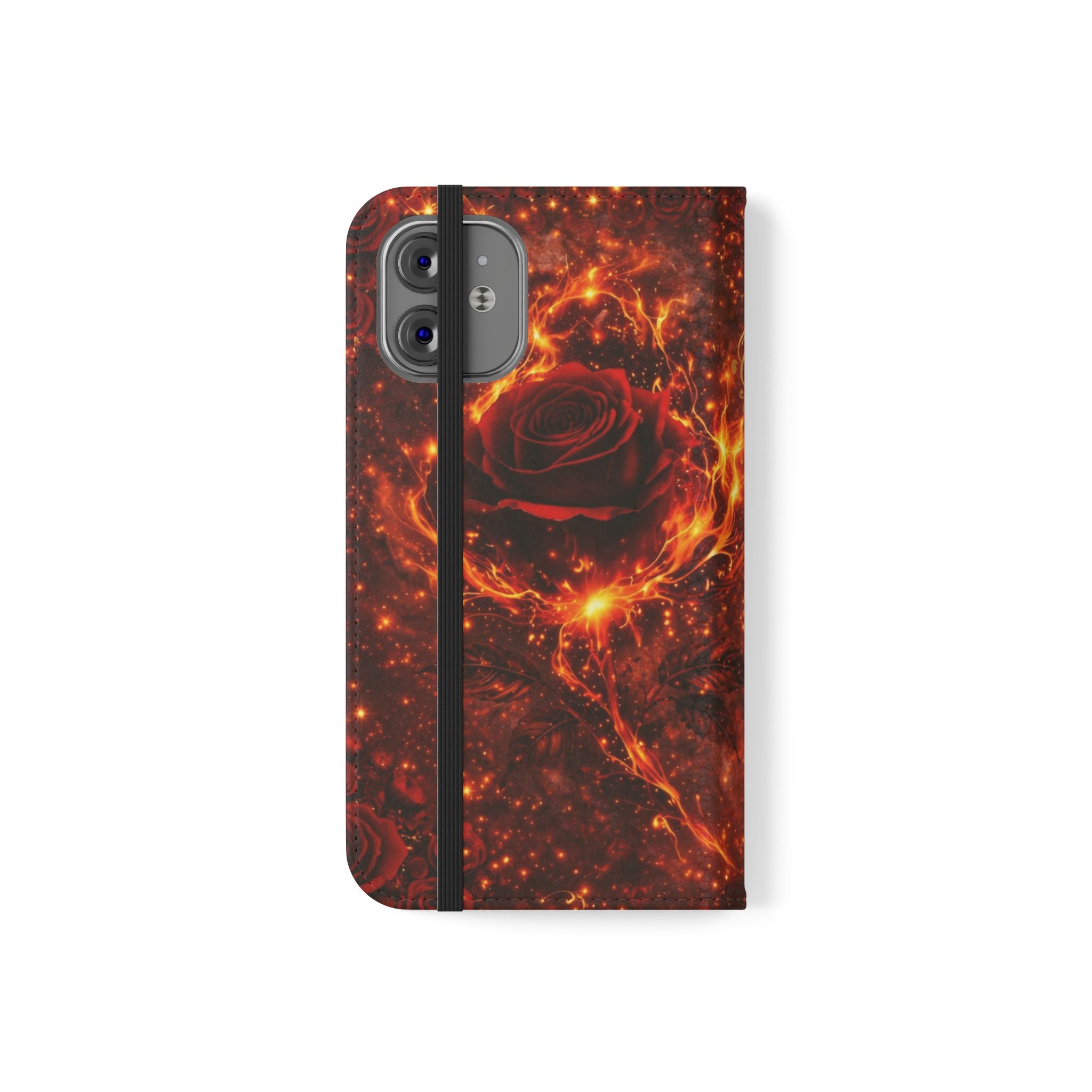 Flip Case – 'Touch Her & Die' Gothic Rose Wallet Phone Case