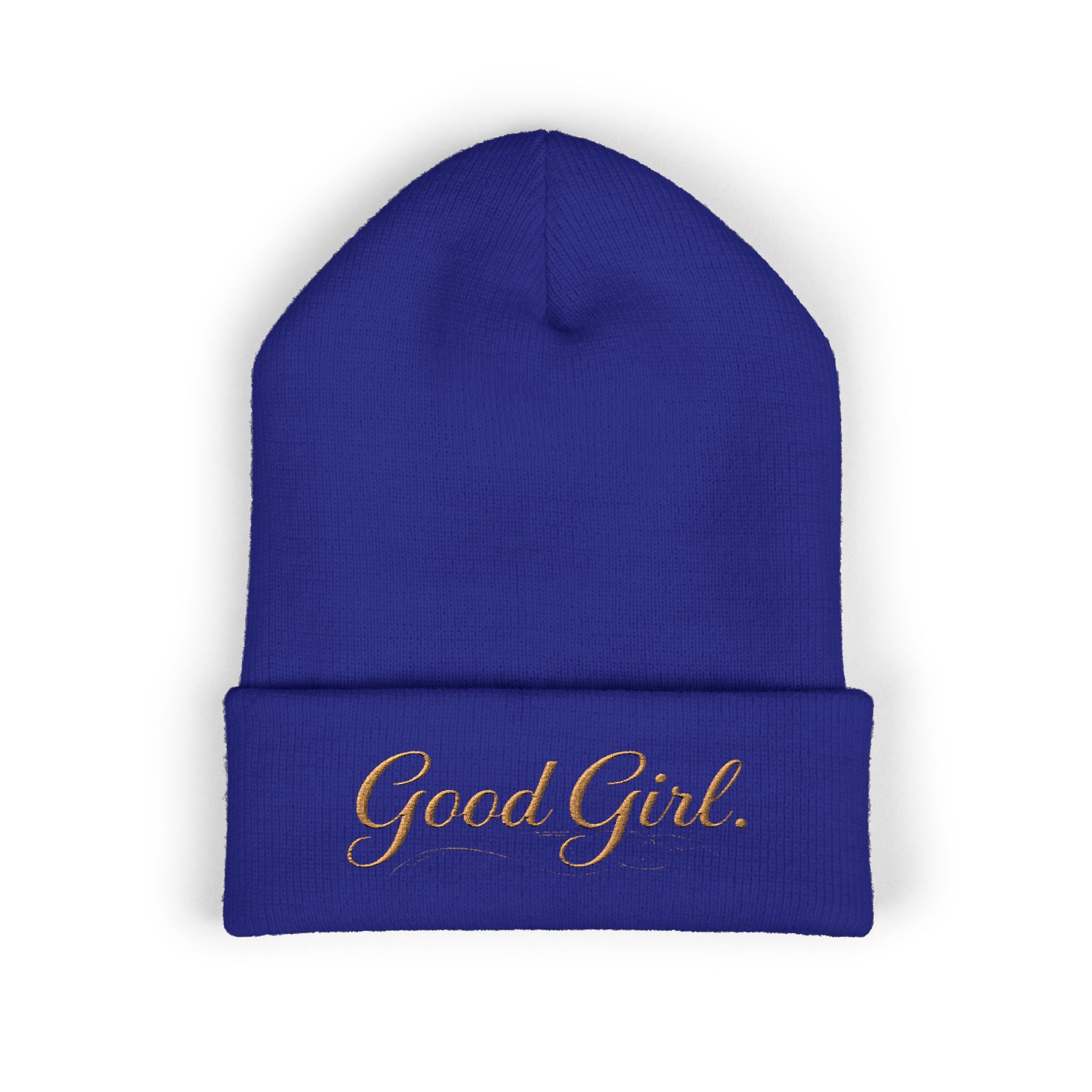 Embroidered "Good Girl." Cuffed Beanie
