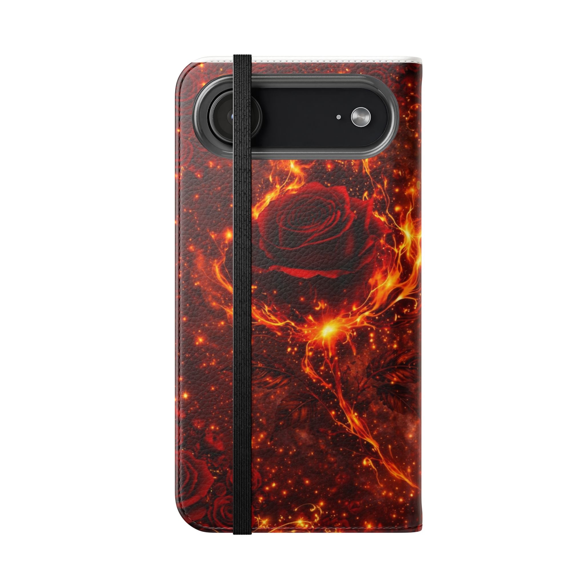 Flip Case – 'Touch Her & Die' Gothic Rose Wallet Phone Case