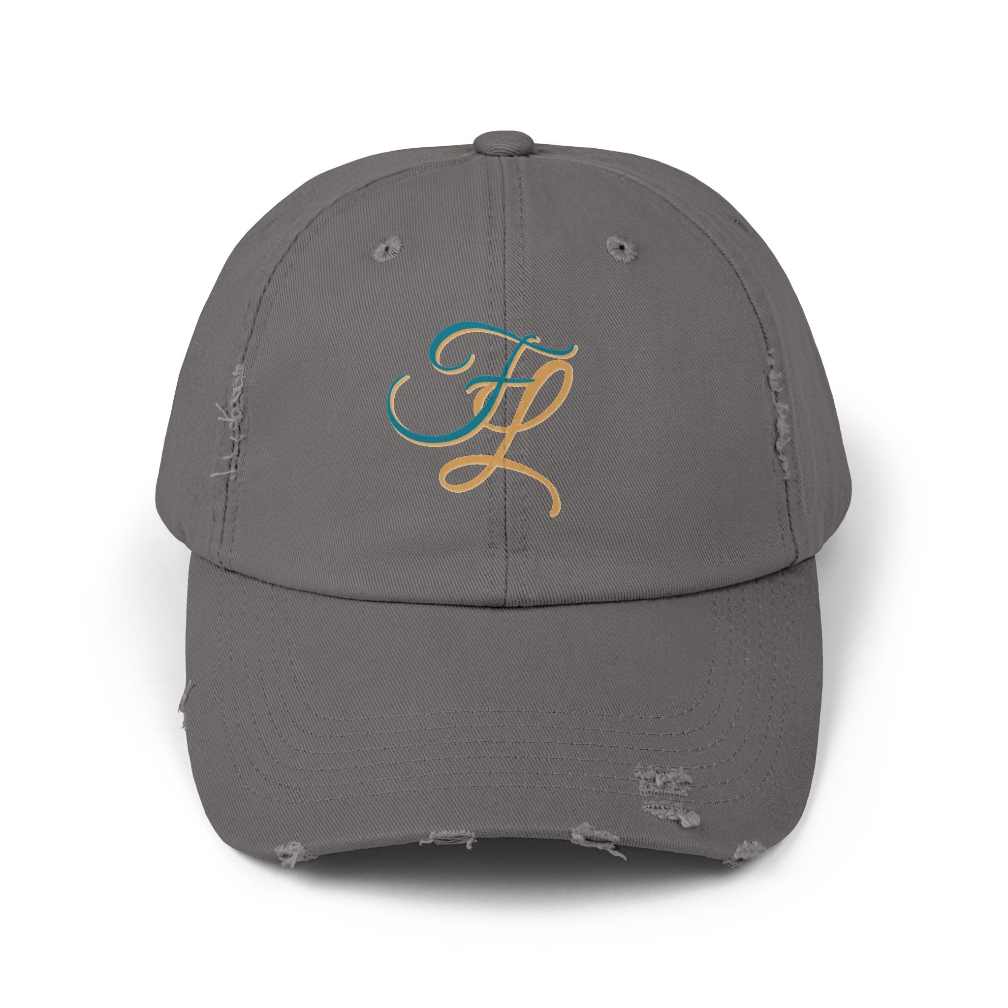 Distressed Cap with 'FL — Forbidden Love' Monogram