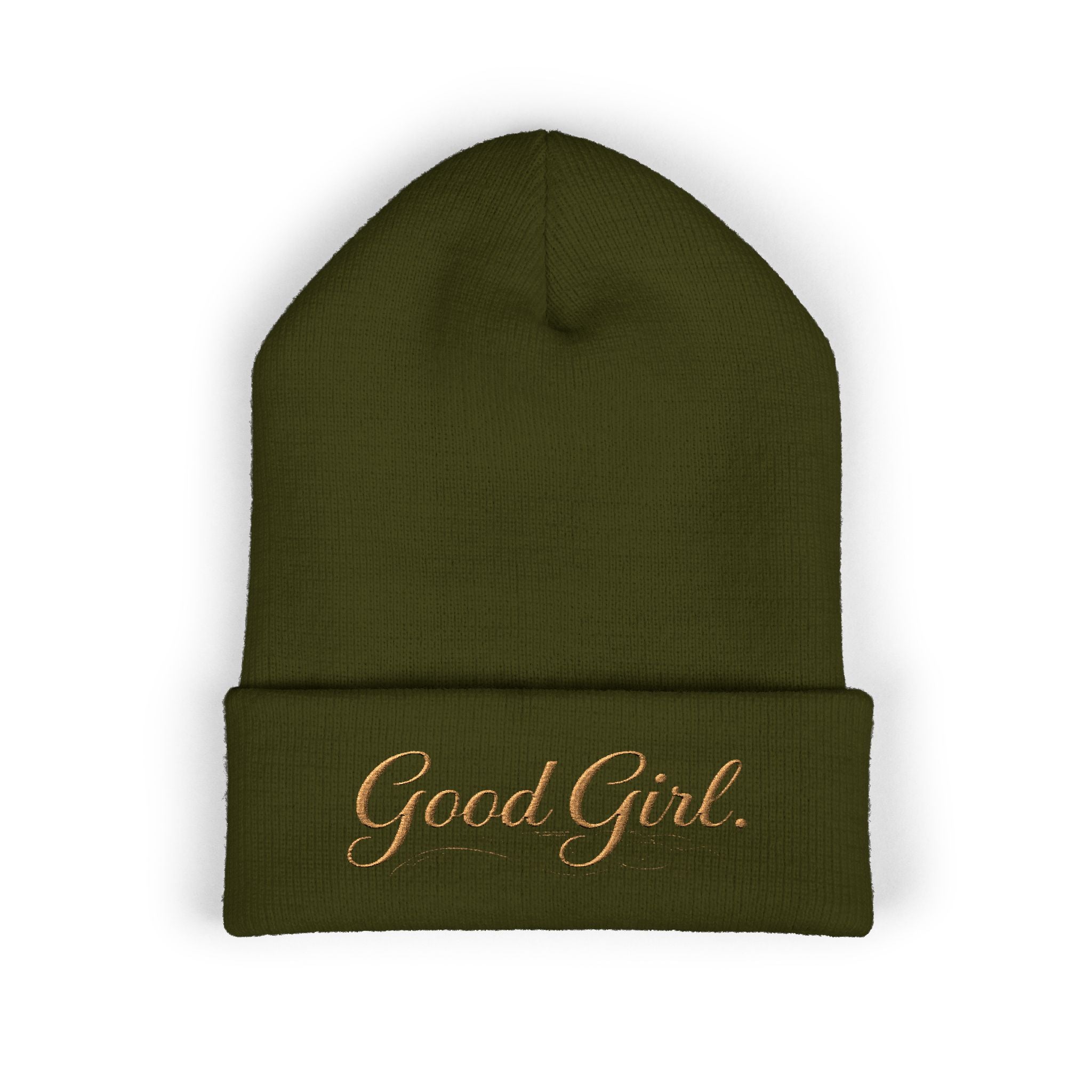 Embroidered "Good Girl." Cuffed Beanie