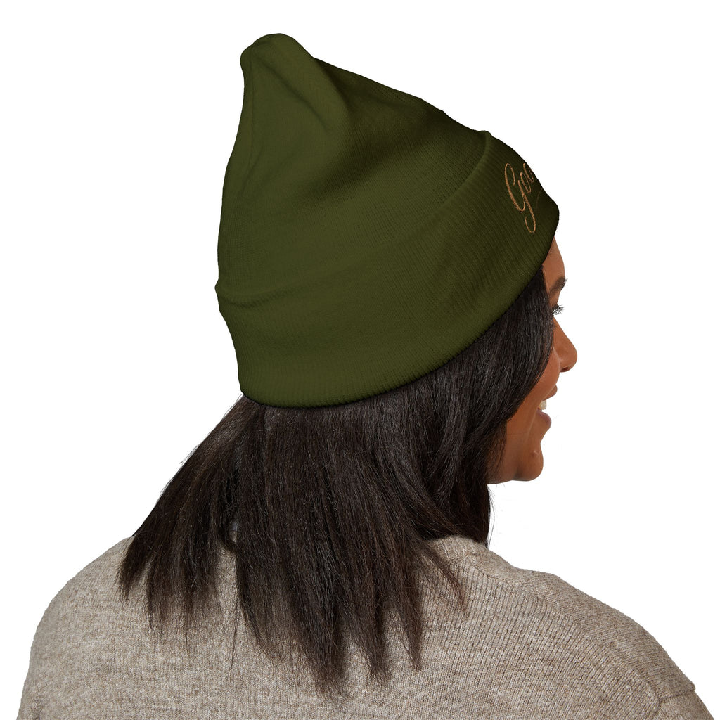 Embroidered "Good Girl." Cuffed Beanie