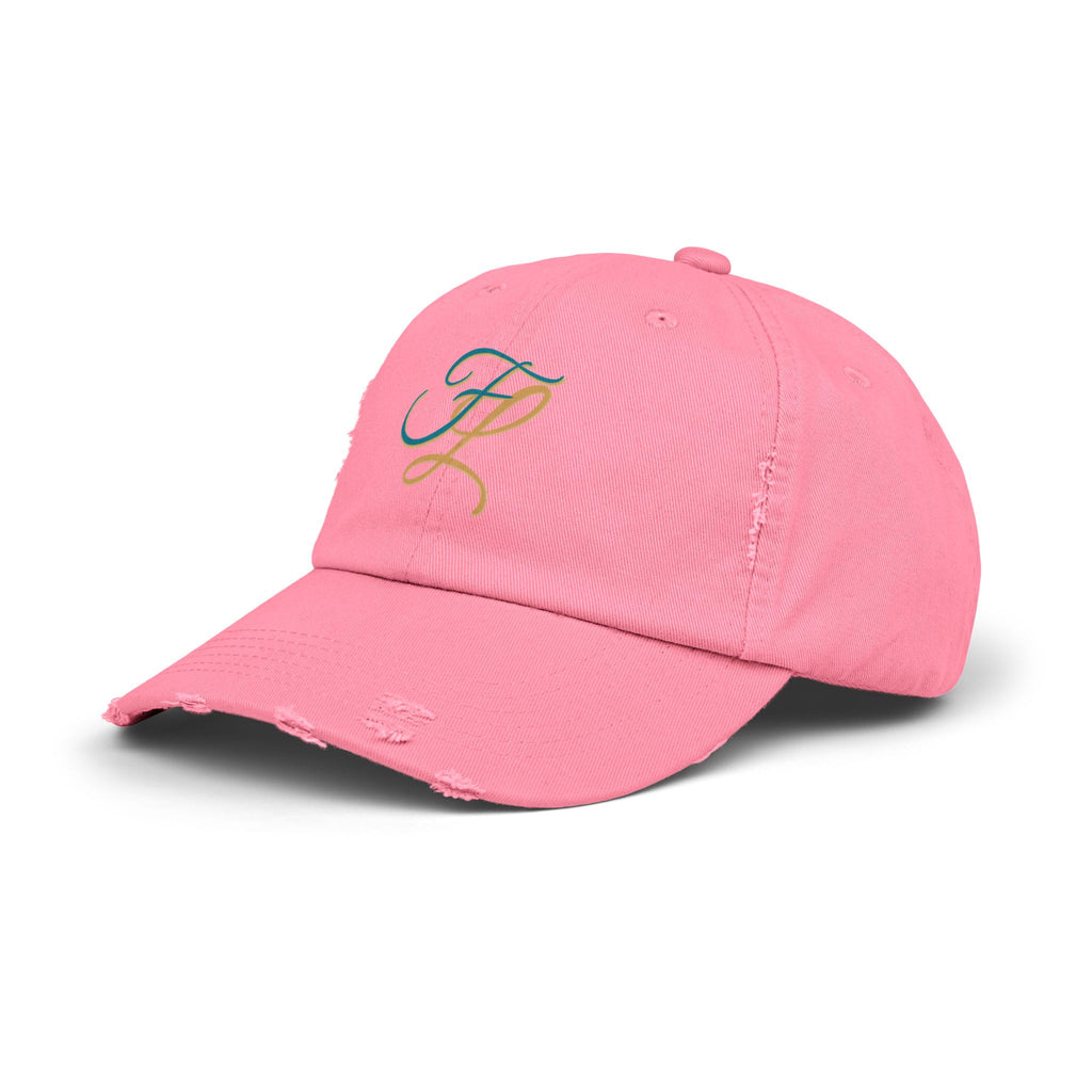 Distressed Cap with 'FL — Forbidden Love' Monogram
