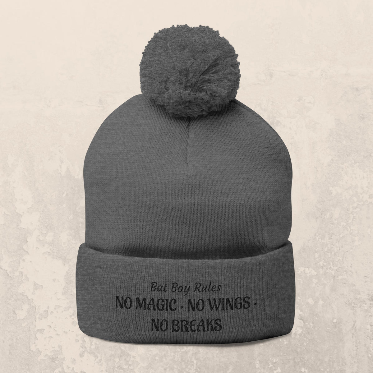 Bat Boy Rules | ACOTAR-Inspired Pom-Pom Beanie