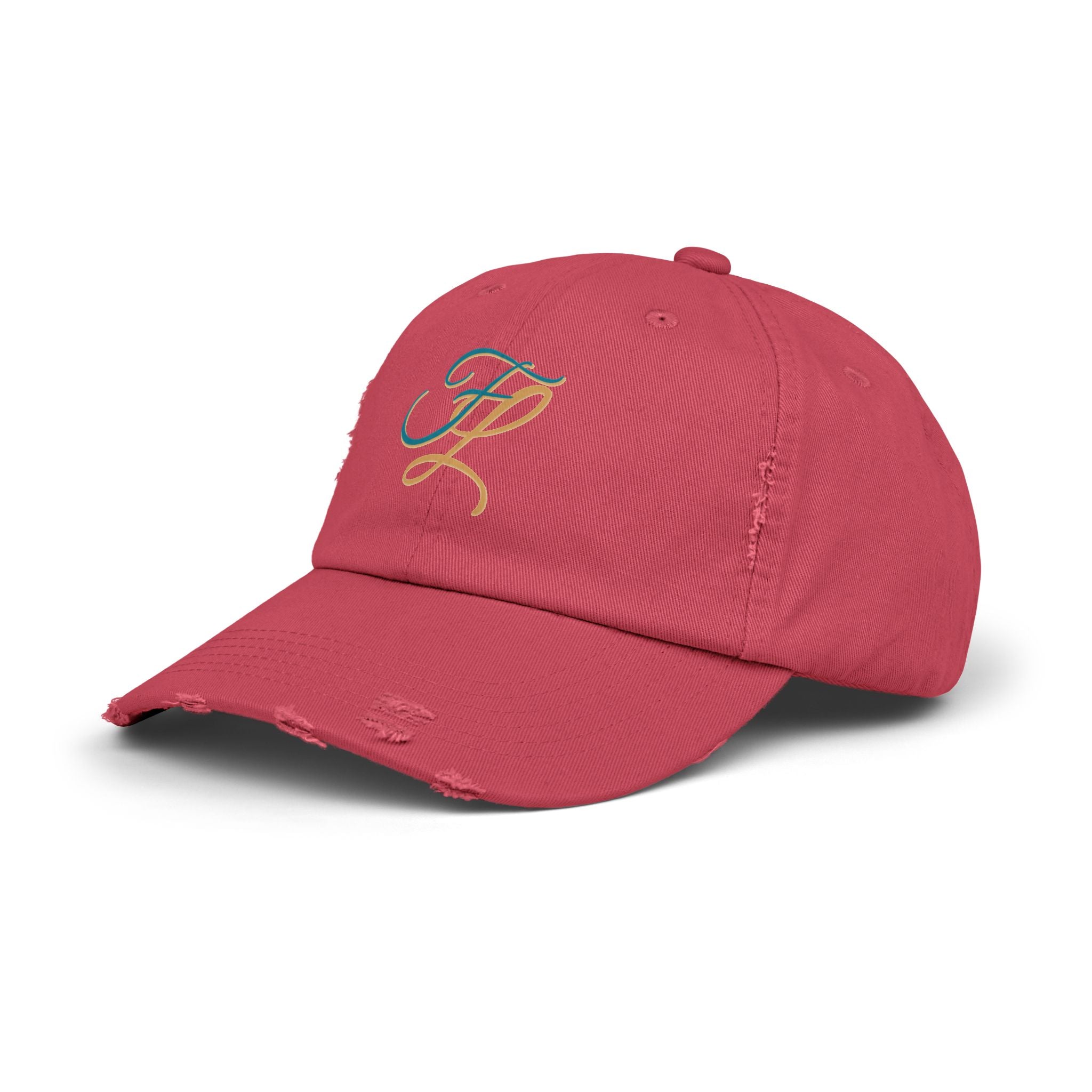 Distressed Cap with 'FL — Forbidden Love' Monogram