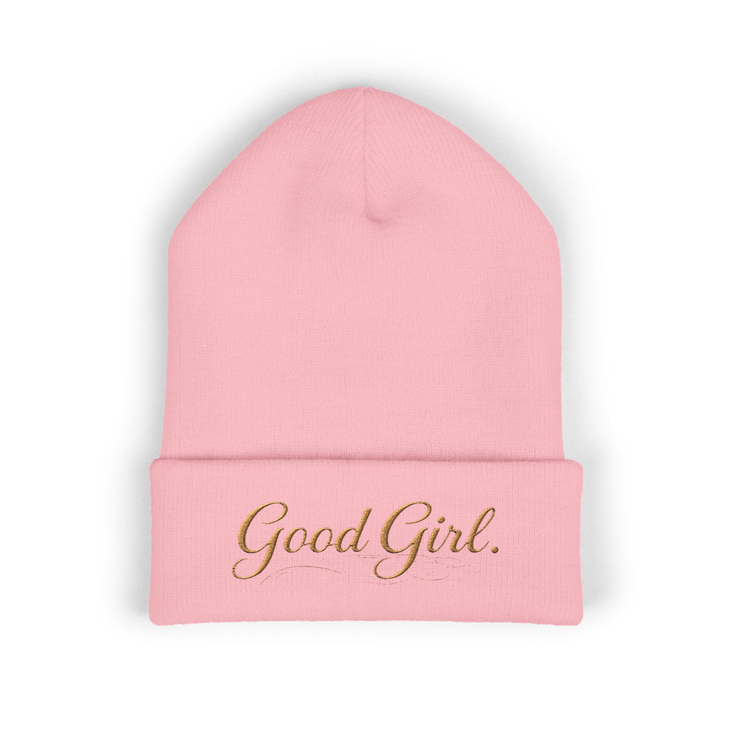 Embroidered "Good Girl." Cuffed Beanie