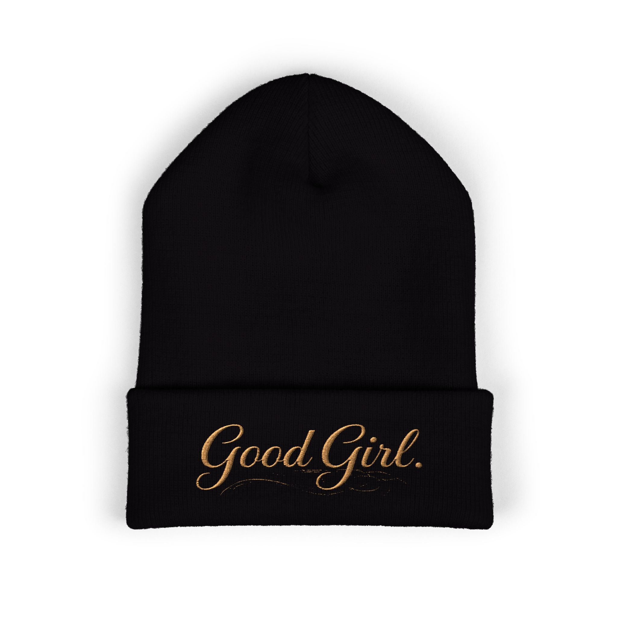 Embroidered "Good Girl." Cuffed Beanie