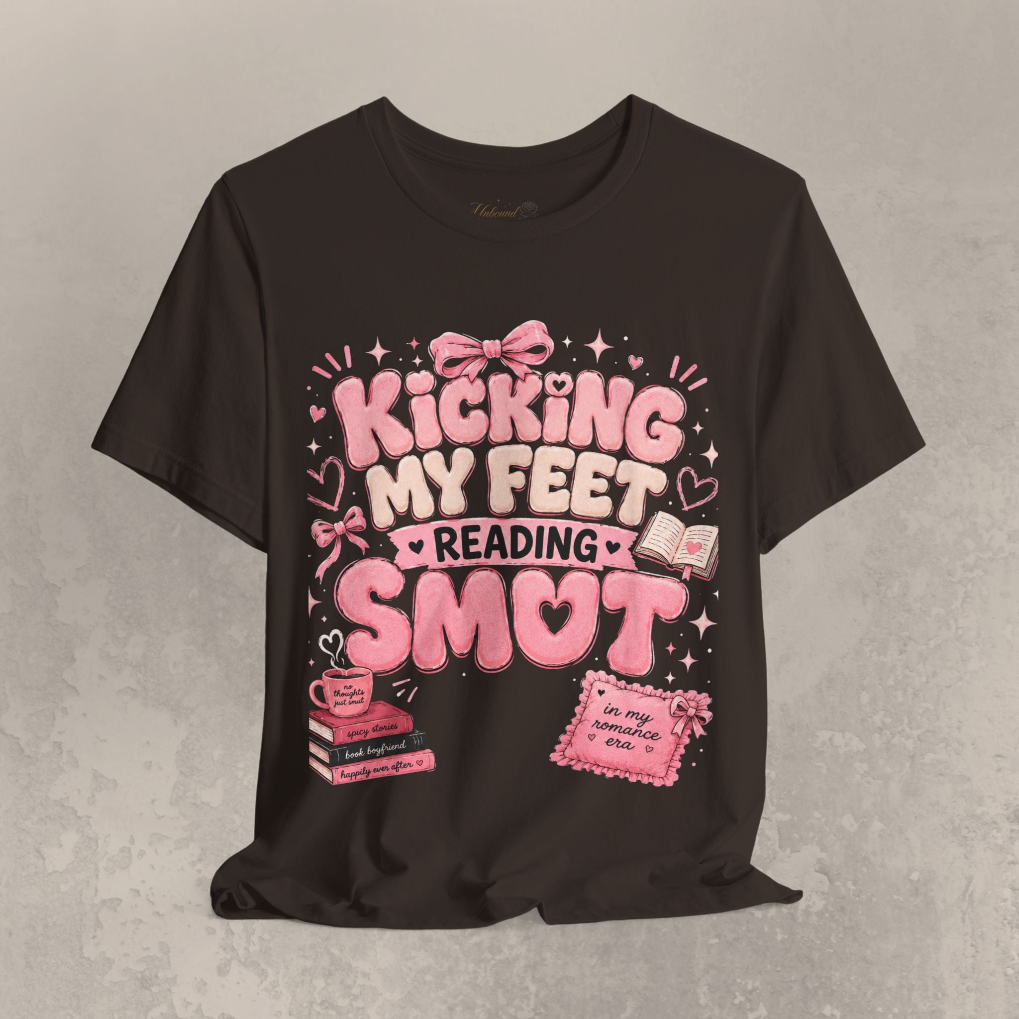 Reading Smut T-Shirt — Kicking My Feet Graphic Tee for Bookish Romance Fans