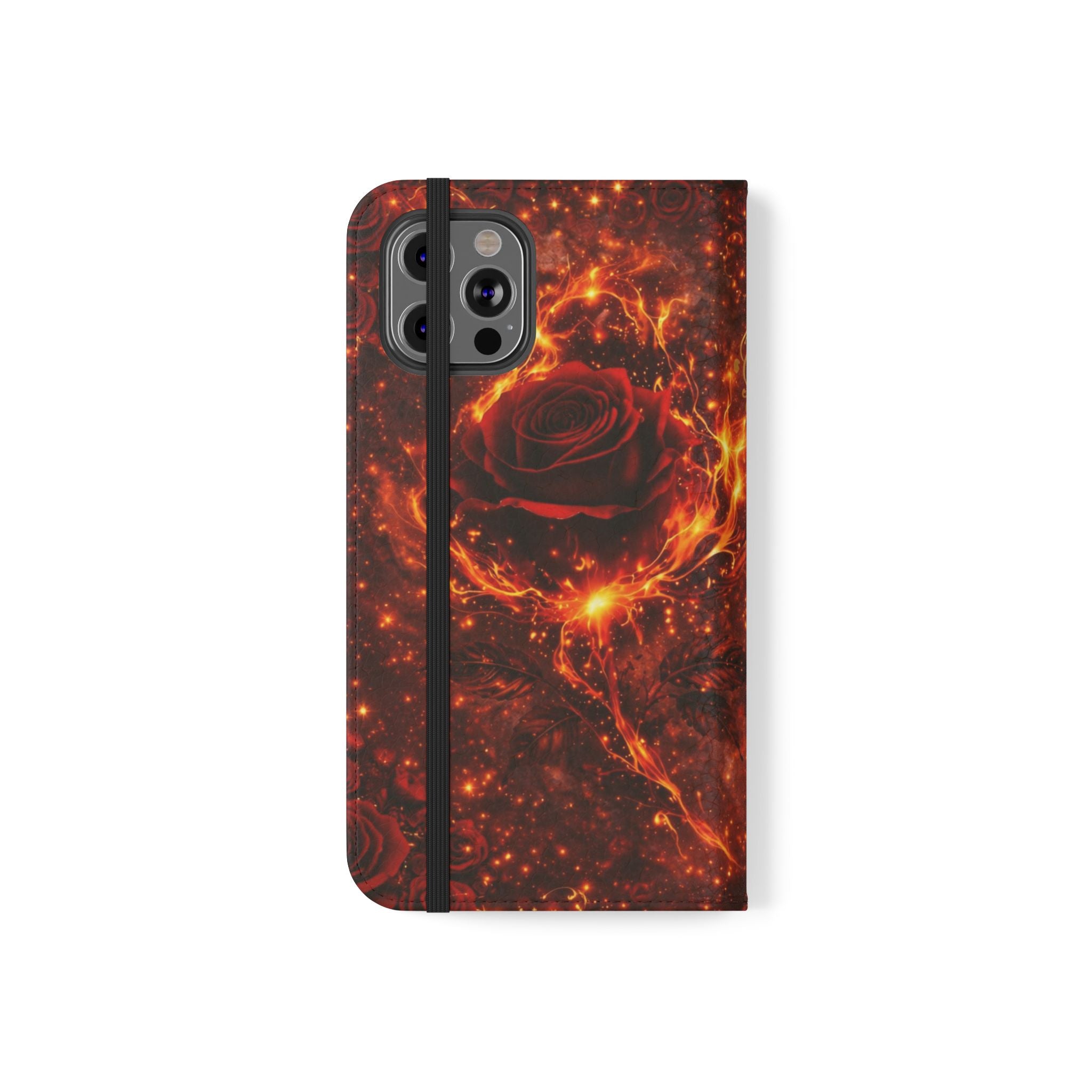 Flip Case – 'Touch Her & Die' Gothic Rose Wallet Phone Case