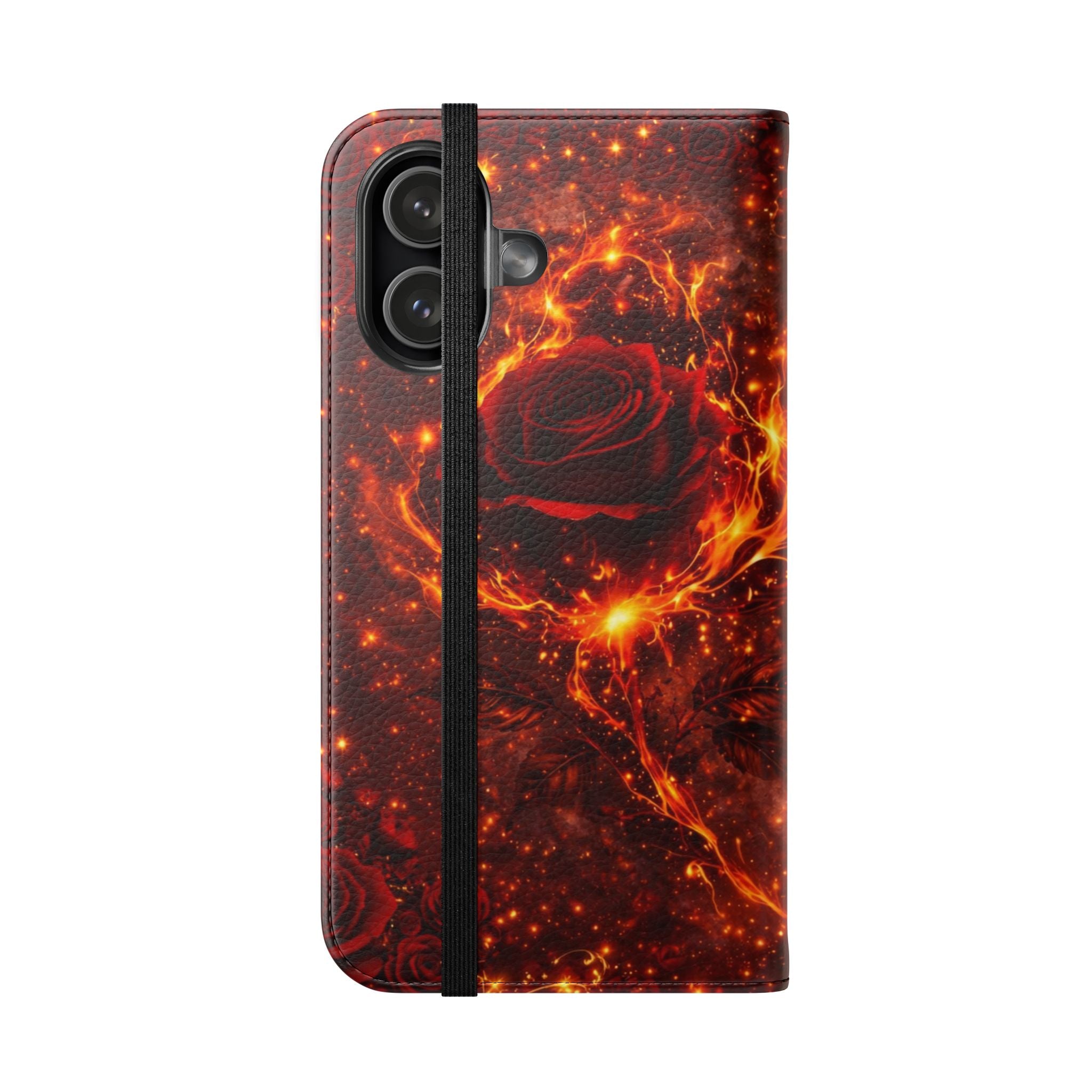 Flip Case – 'Touch Her & Die' Gothic Rose Wallet Phone Case
