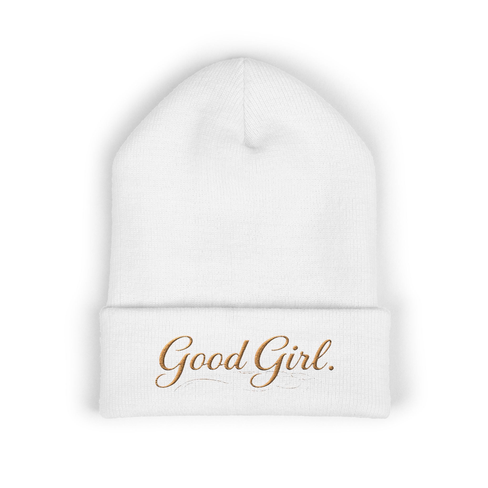 Embroidered "Good Girl." Cuffed Beanie
