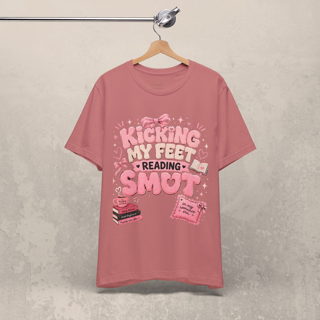 Reading Smut T-Shirt — Kicking My Feet Graphic Tee for Bookish Romance Fans