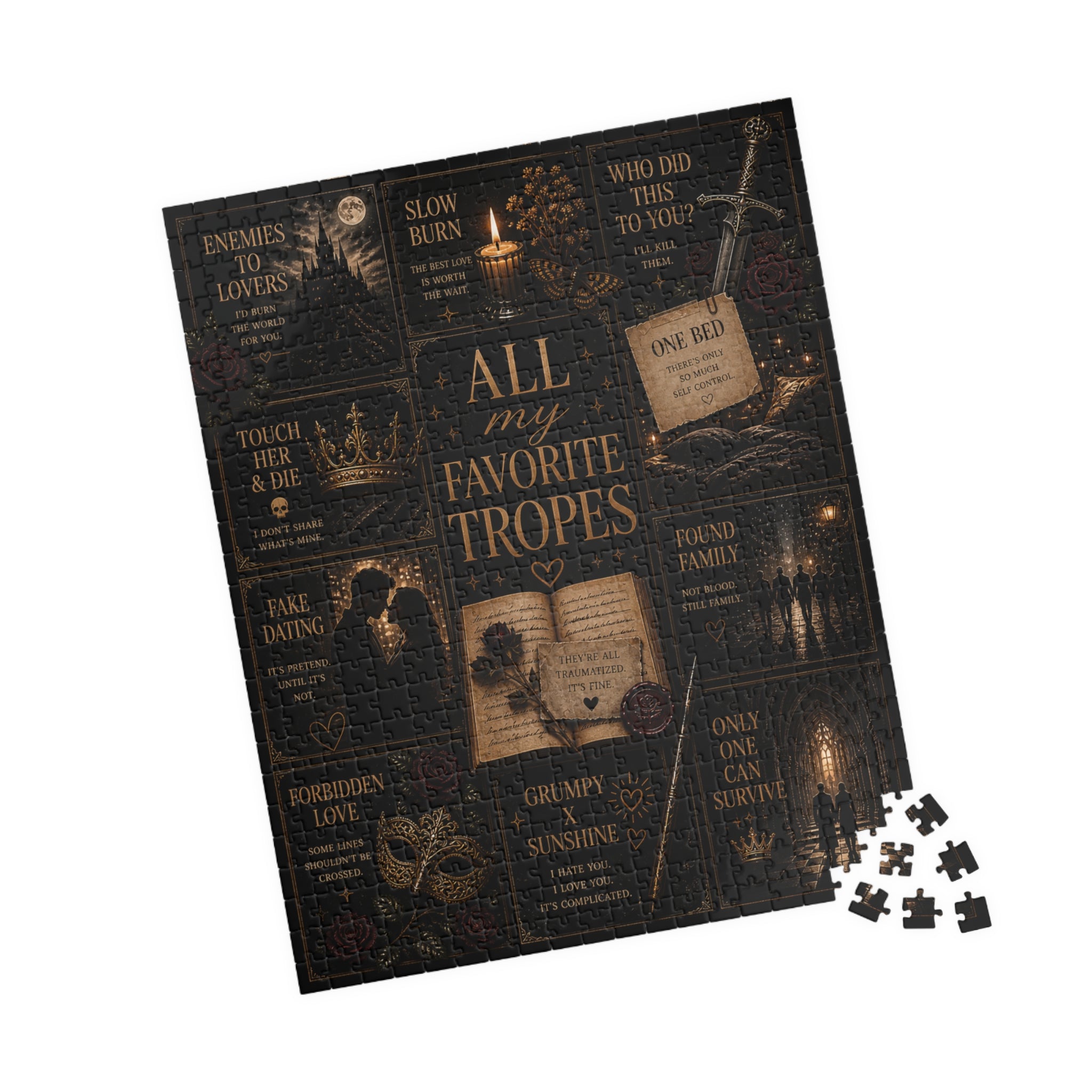 All My Favorite Tropes Puzzle | Bookish Literary Collage Jigsaw