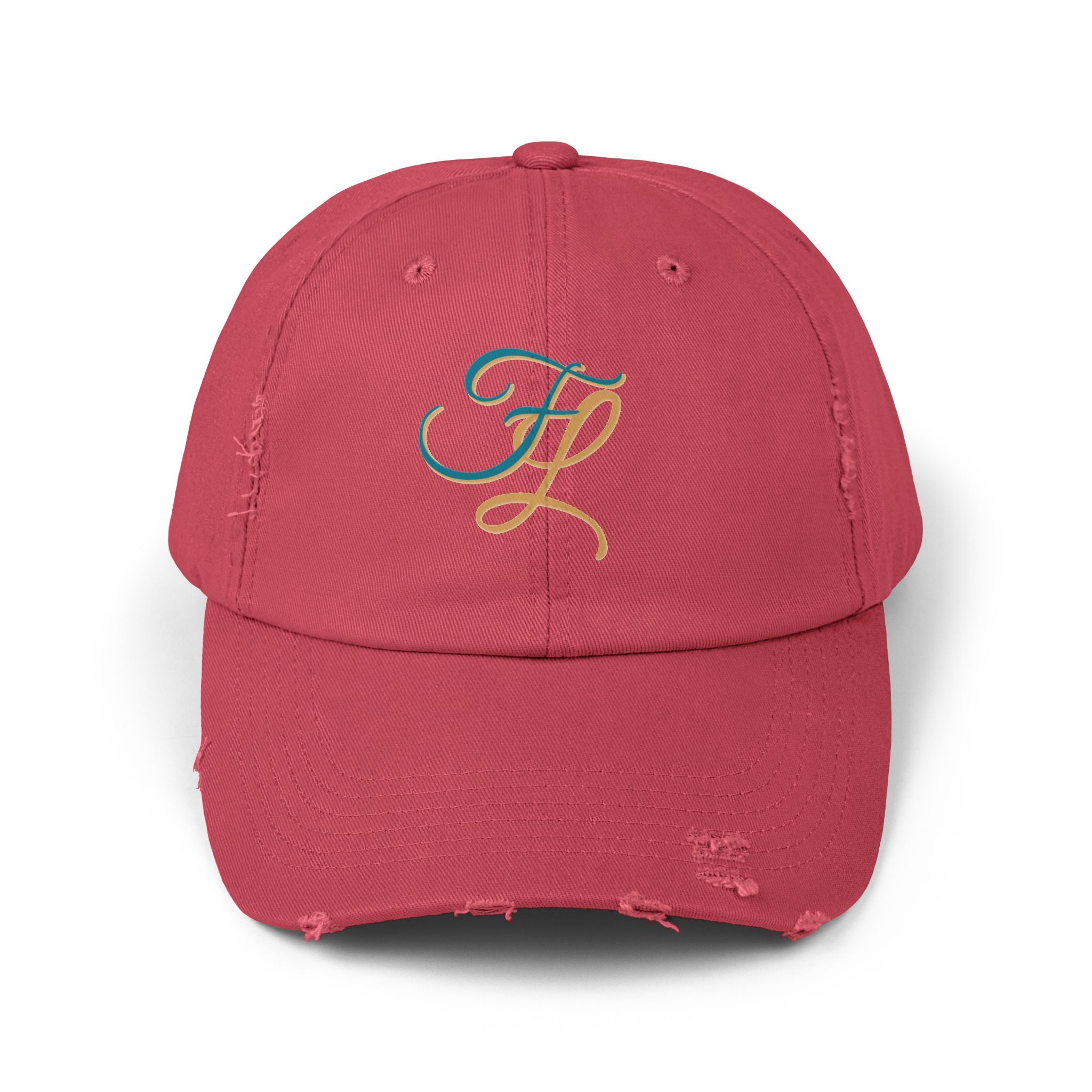 Distressed Cap with 'FL — Forbidden Love' Monogram