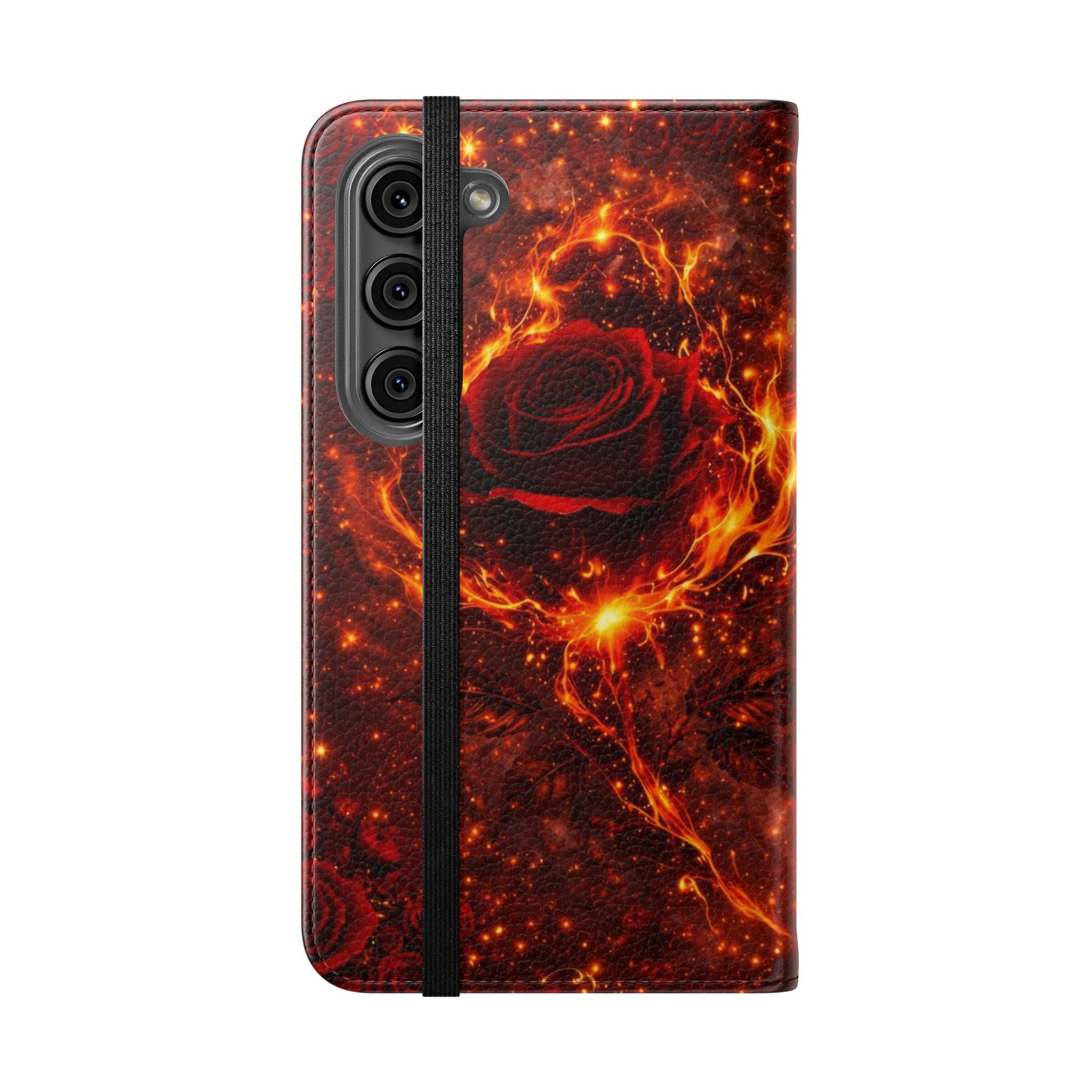 Flip Case – 'Touch Her & Die' Gothic Rose Wallet Phone Case