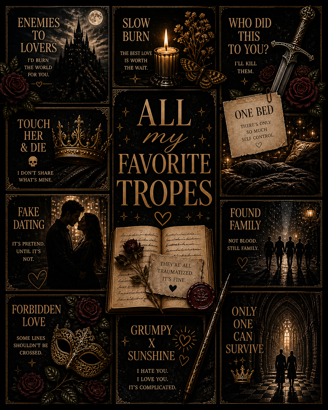 All My Favorite Tropes Puzzle | Bookish Literary Collage Jigsaw