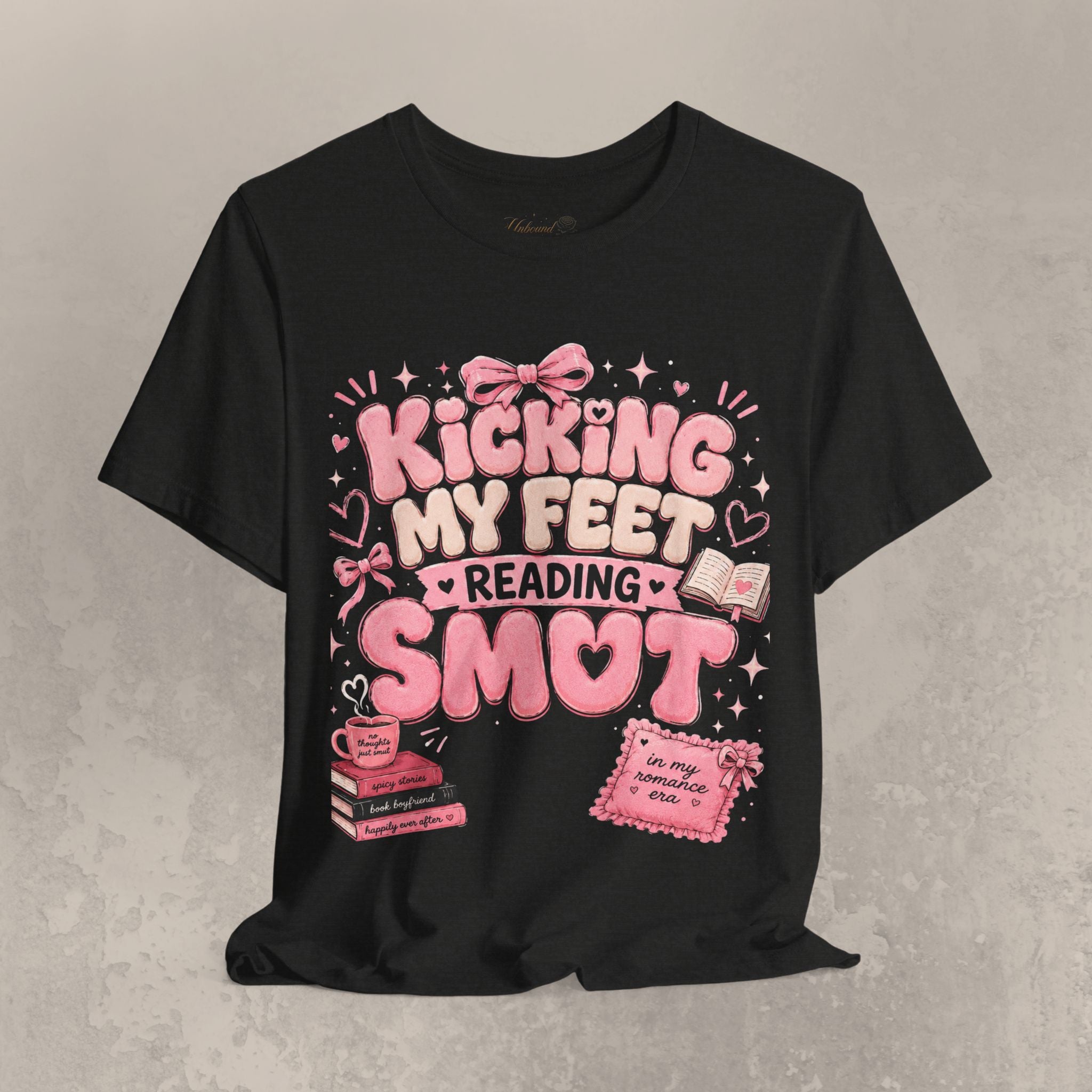 Reading Smut T-Shirt — Kicking My Feet Graphic Tee for Bookish Romance Fans