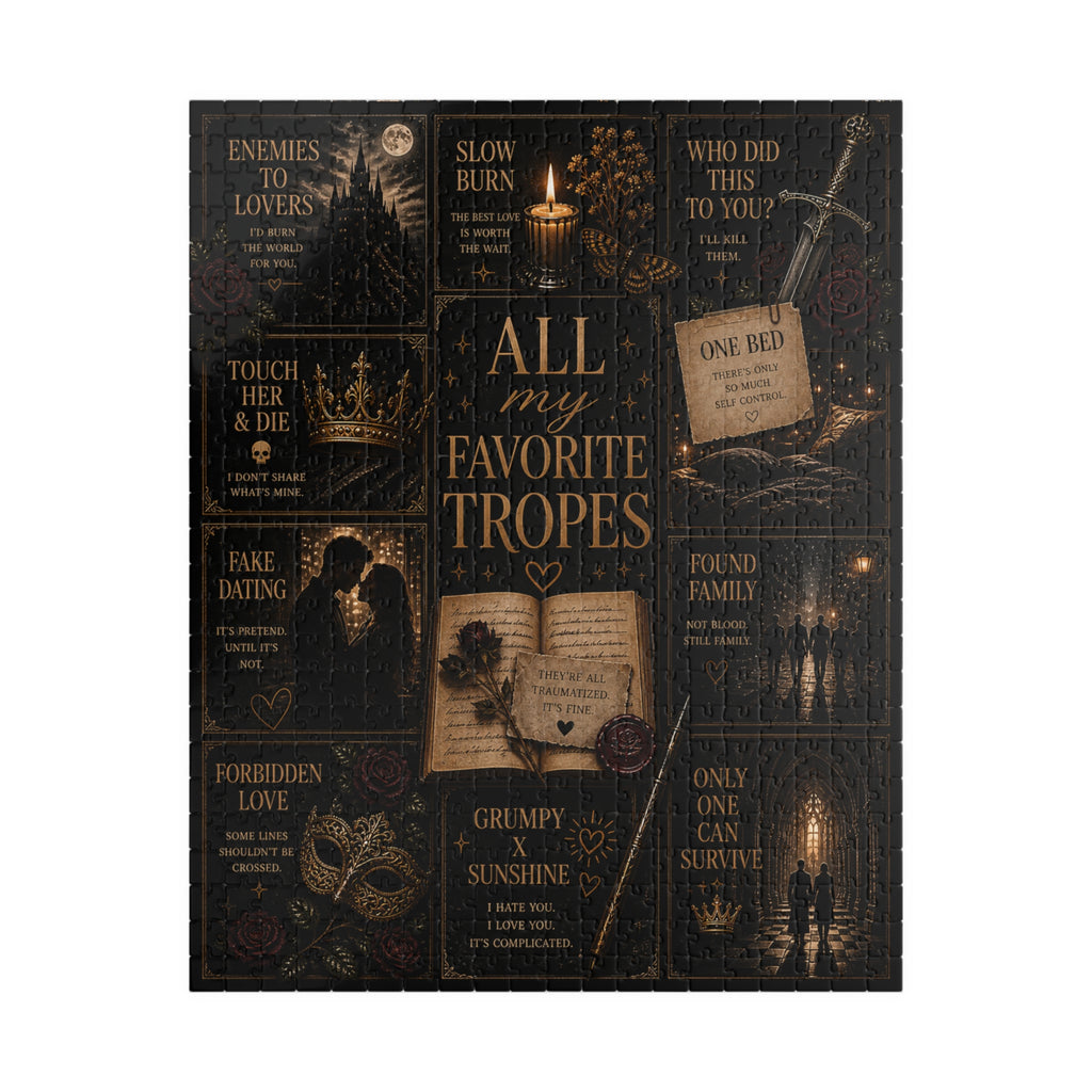 All My Favorite Tropes Puzzle | Bookish Literary Collage Jigsaw