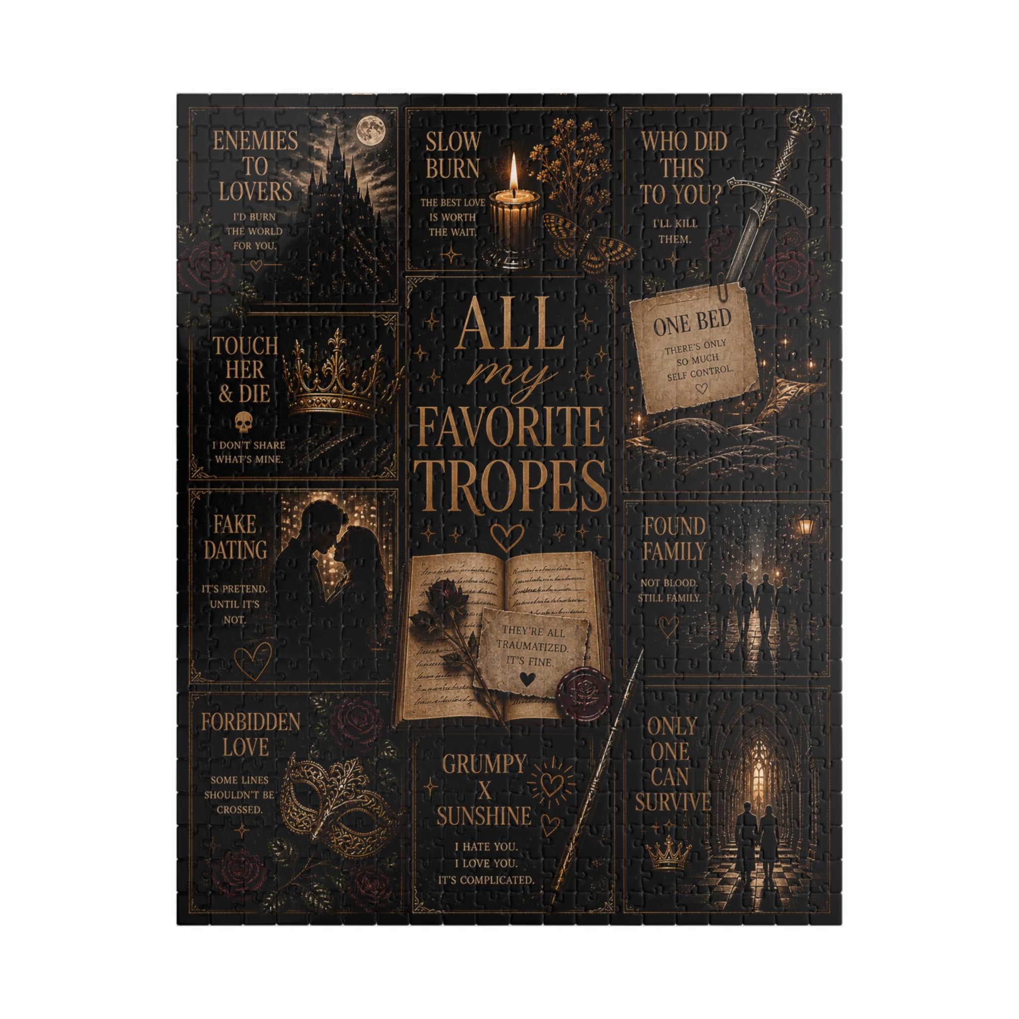 All My Favorite Tropes Puzzle | Bookish Literary Collage Jigsaw