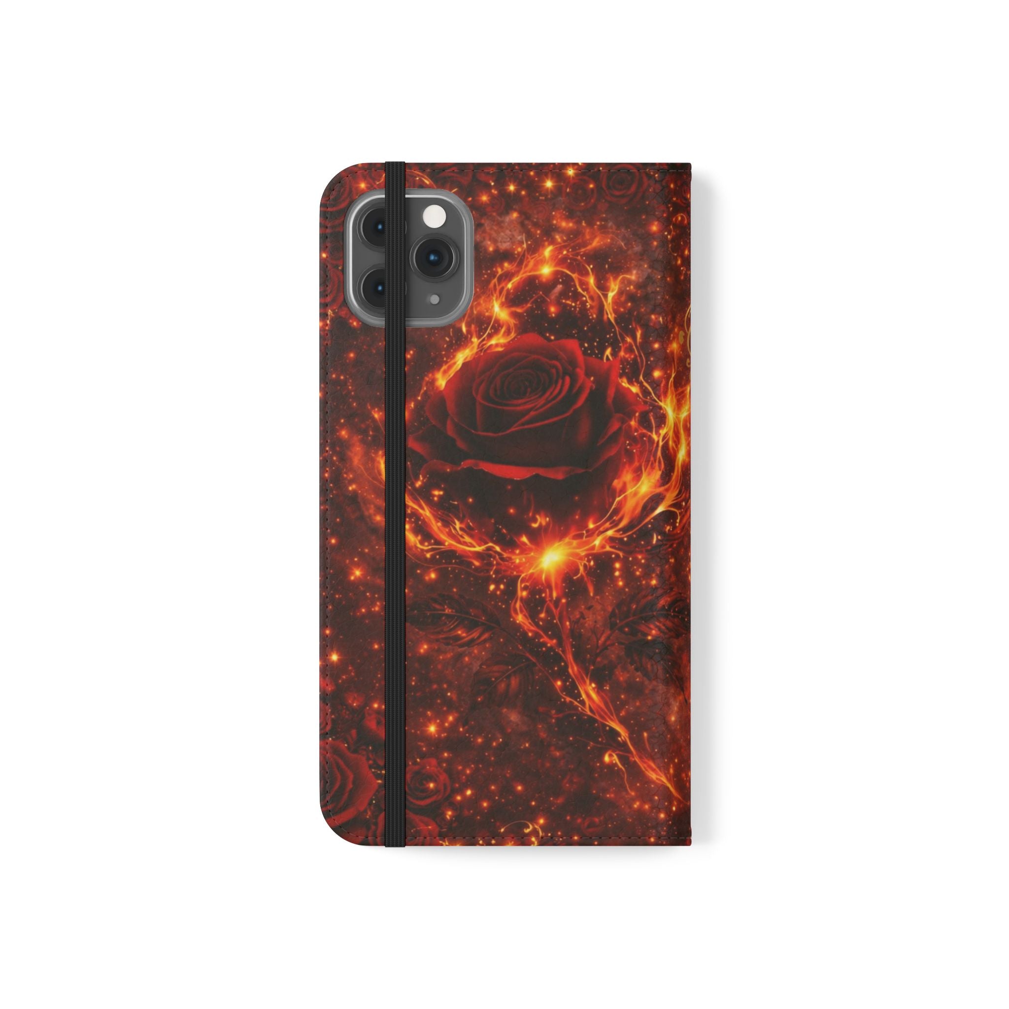 Flip Case – 'Touch Her & Die' Gothic Rose Wallet Phone Case