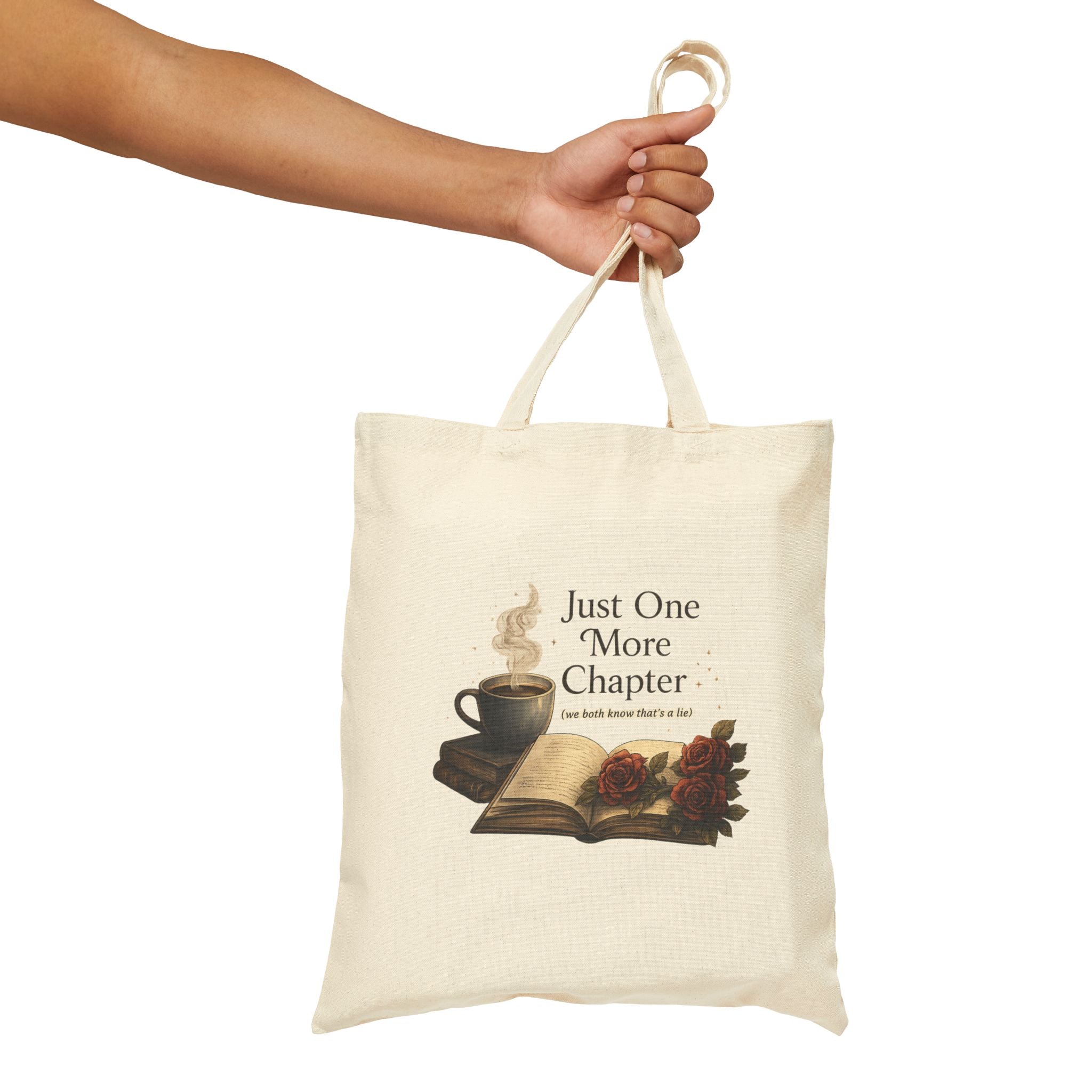 Just One More Chapter Canvas Bookstore Tote Bag
