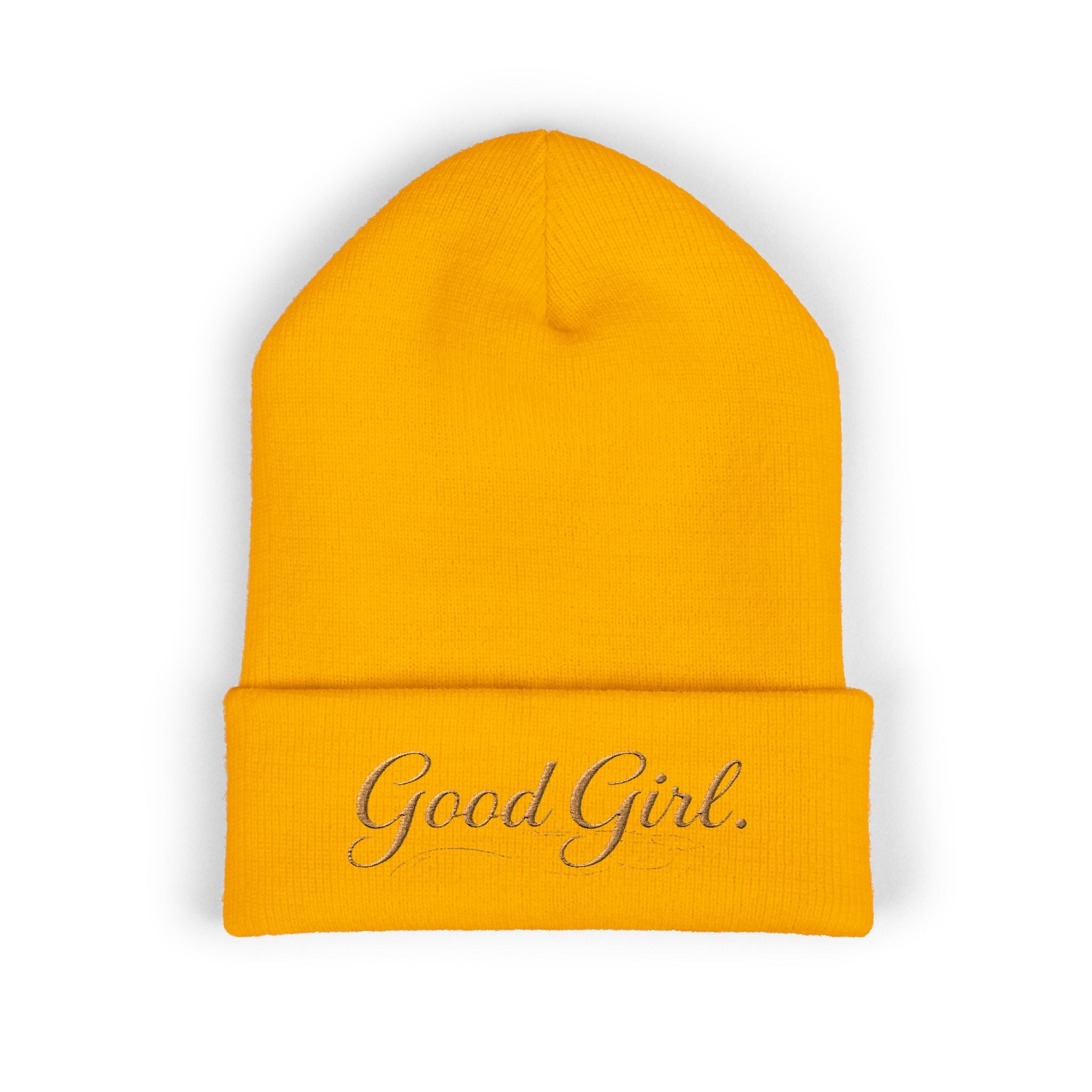 Embroidered "Good Girl." Cuffed Beanie