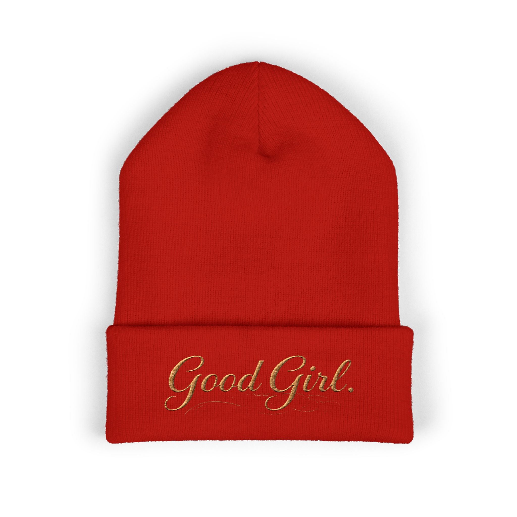Embroidered "Good Girl." Cuffed Beanie