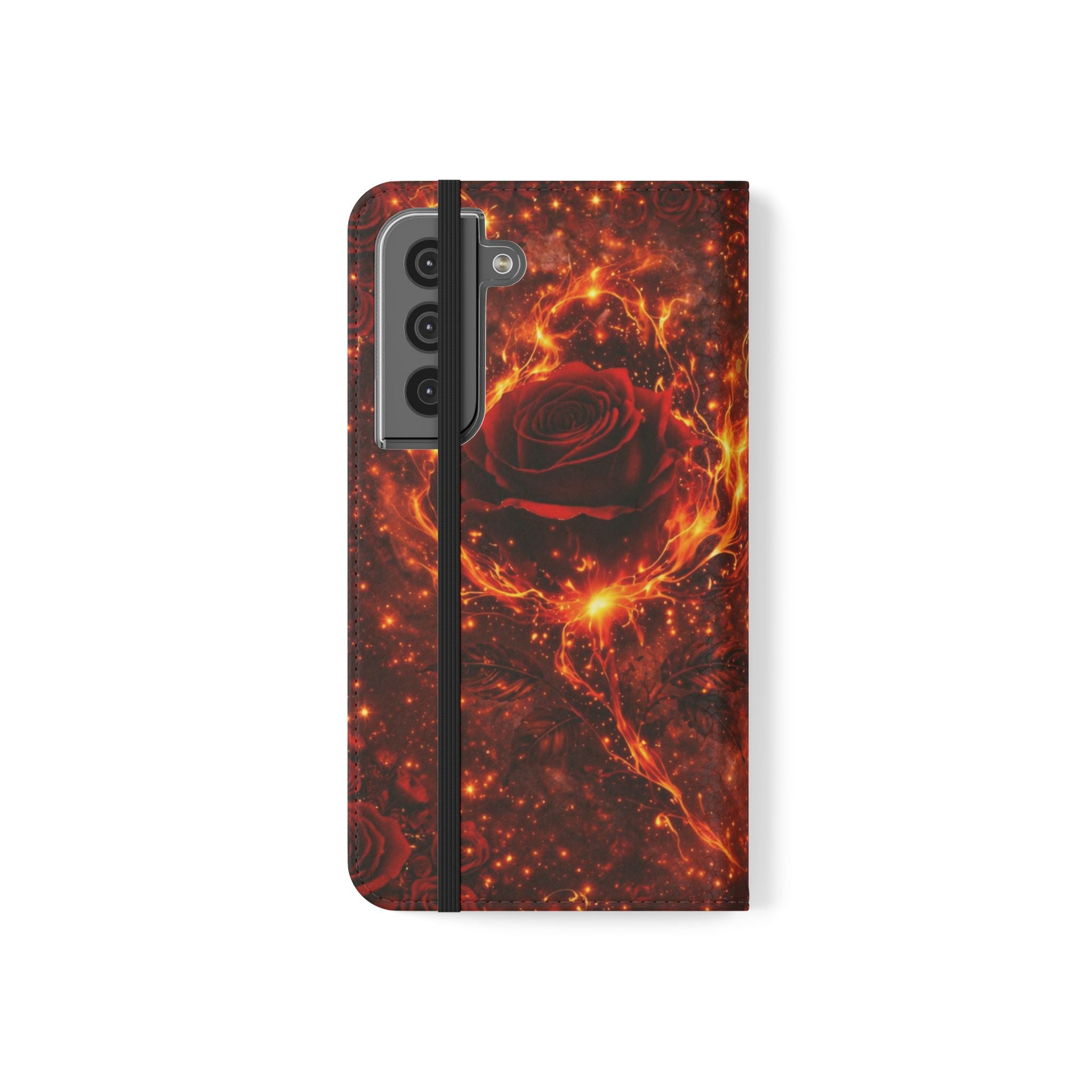 Flip Case – 'Touch Her & Die' Gothic Rose Wallet Phone Case