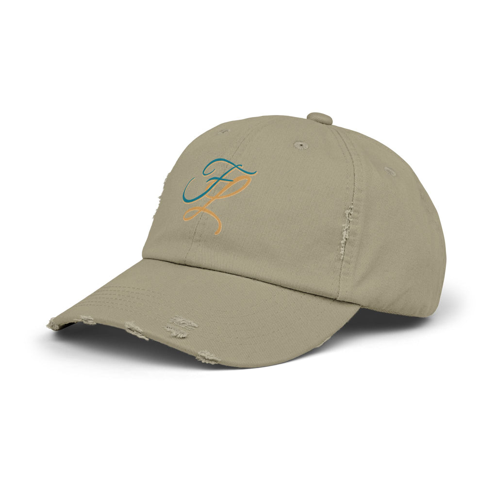 Distressed Cap with 'FL — Forbidden Love' Monogram
