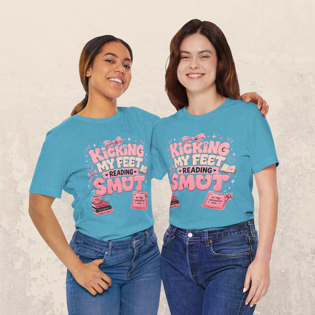 Reading Smut T-Shirt — Kicking My Feet Graphic Tee for Bookish Romance Fans