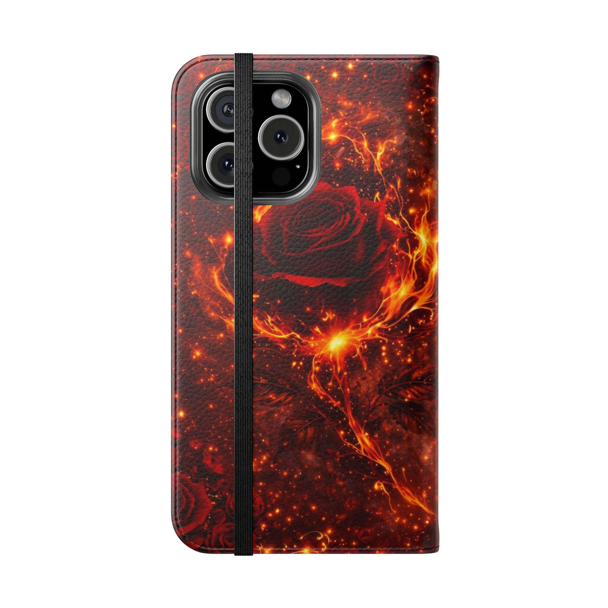 Flip Case – 'Touch Her & Die' Gothic Rose Wallet Phone Case