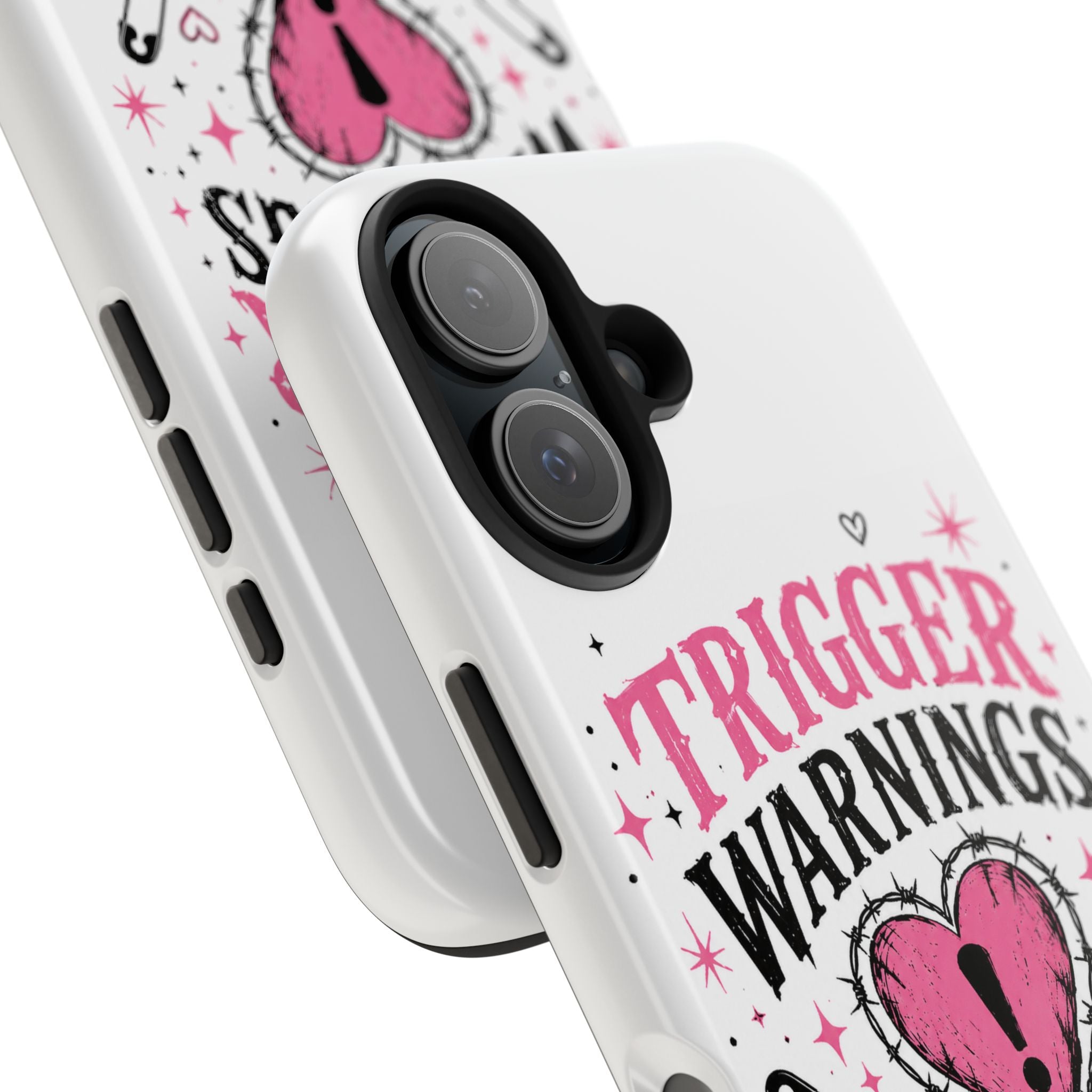 Phone Case — "Trigger Warnings Are My Love Language" Pink Heart Protective Case