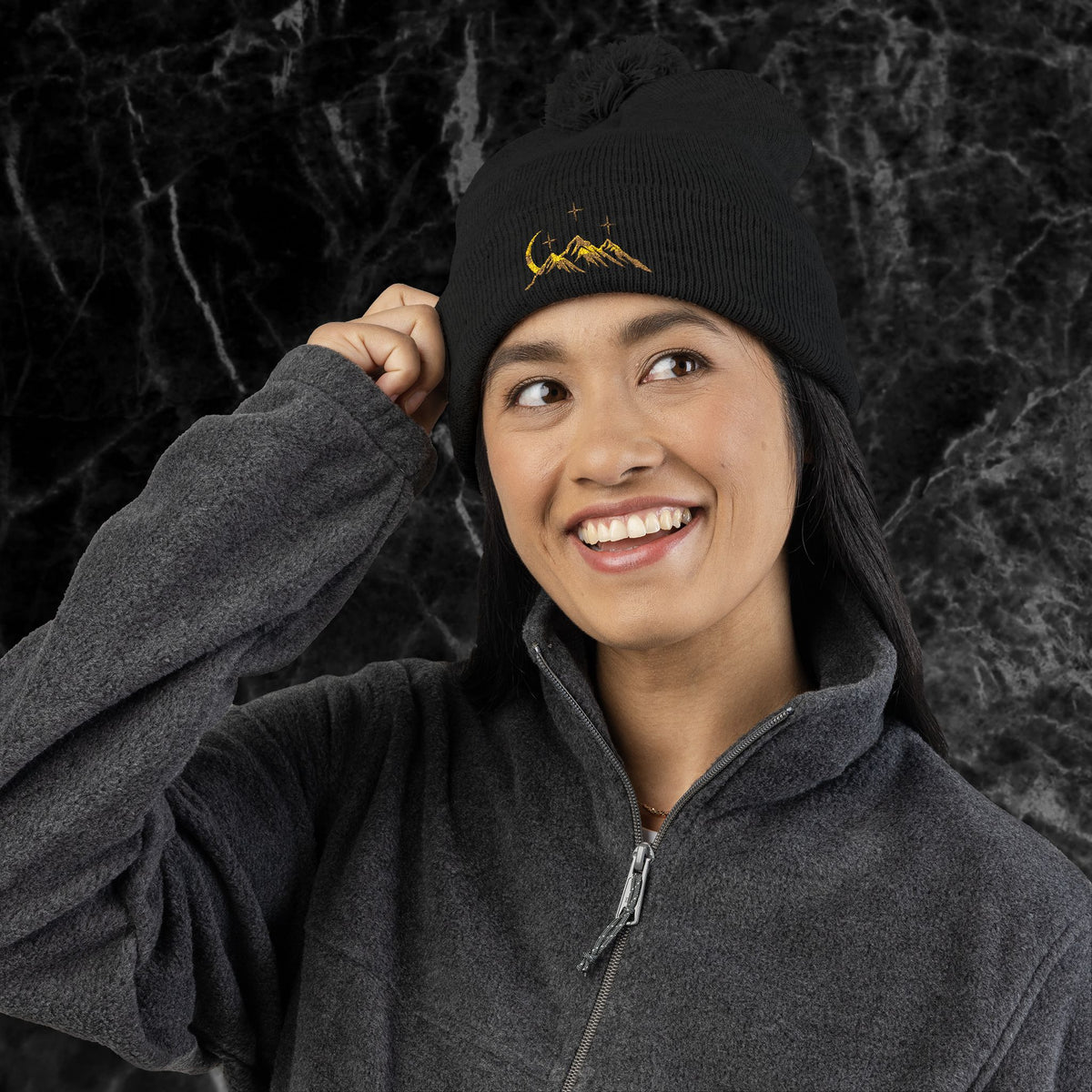 Night Court Inspired Embroidered Pom-Pom Beanie