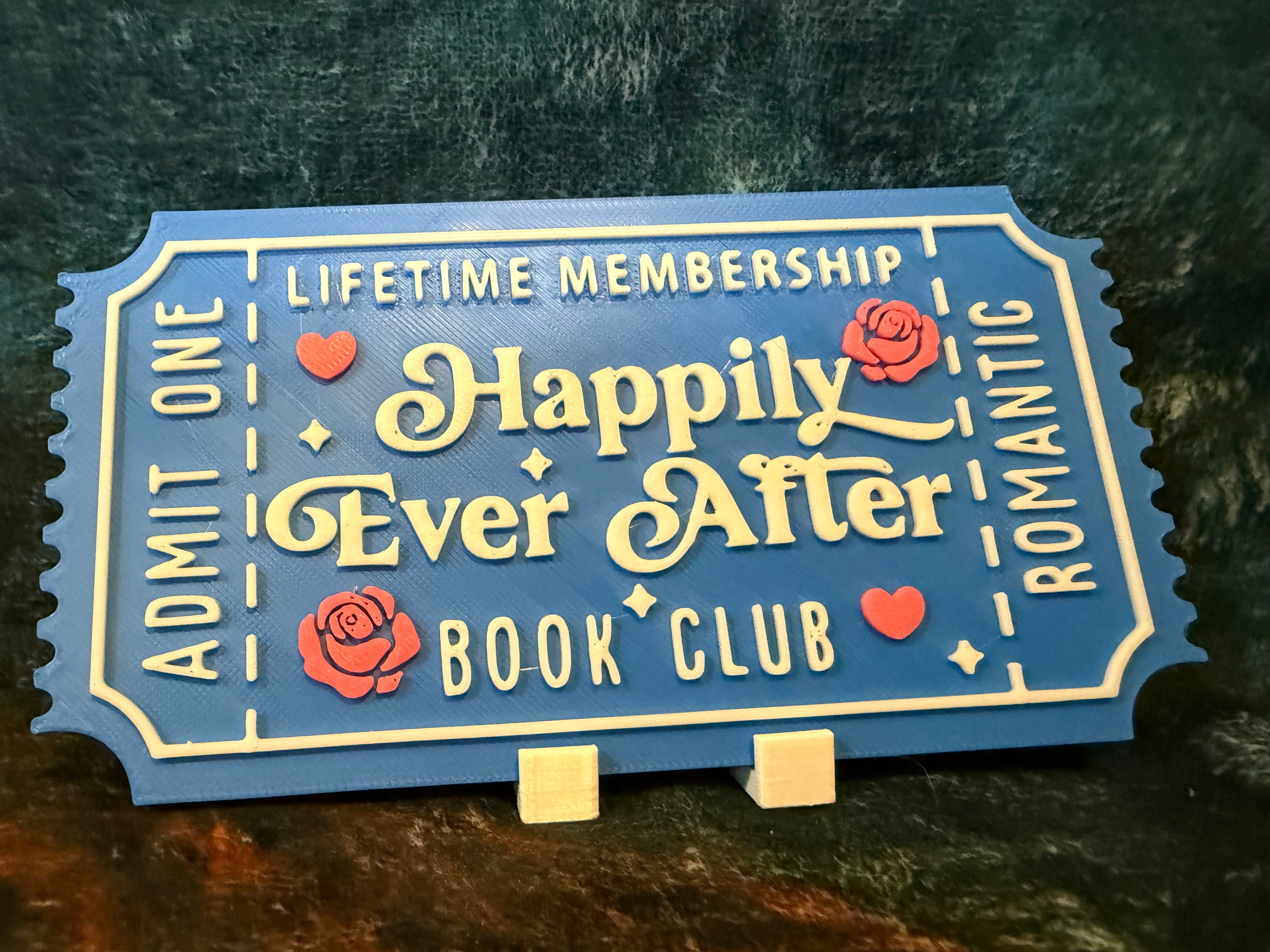 Book Club 3D Printed Tickets