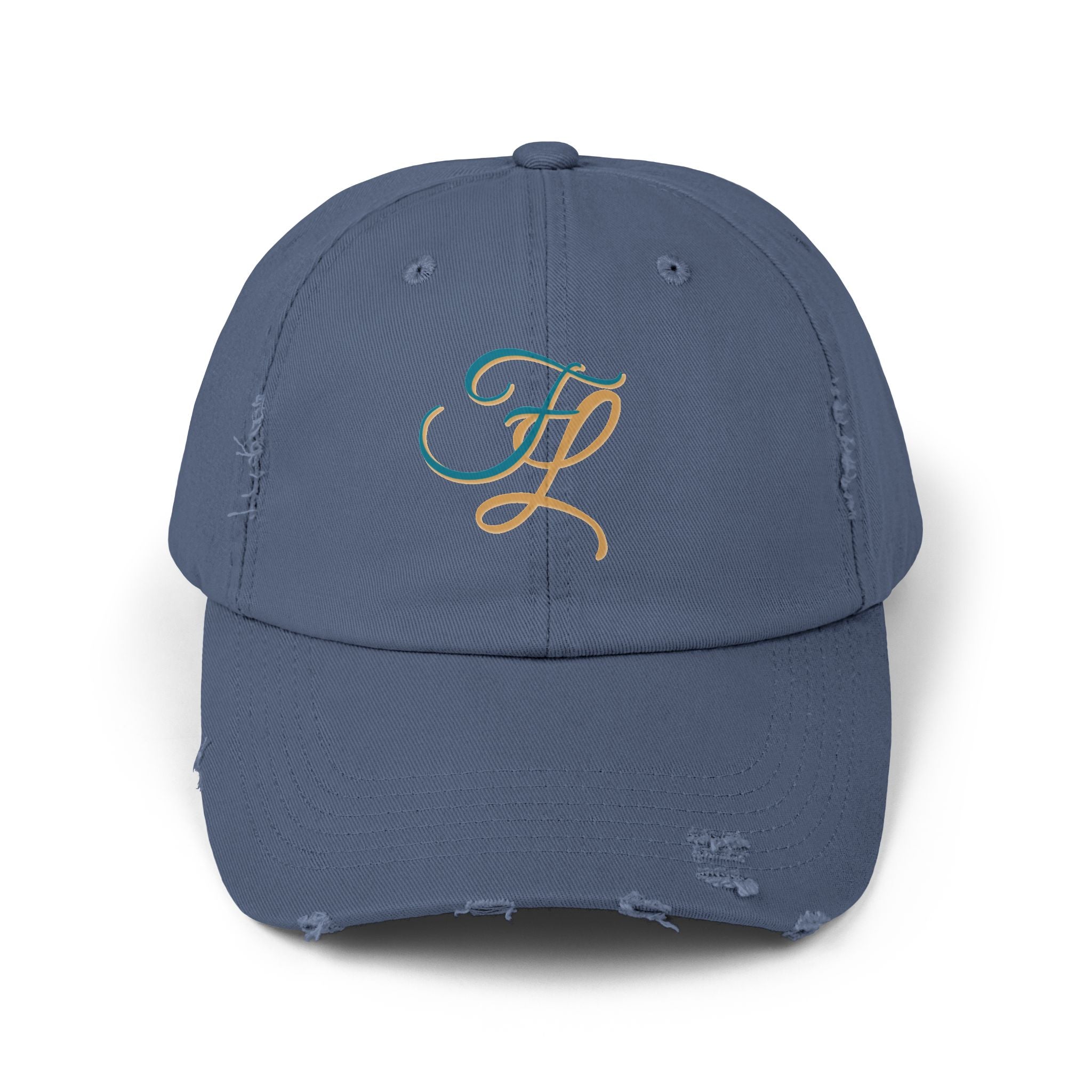 Distressed Cap with 'FL — Forbidden Love' Monogram