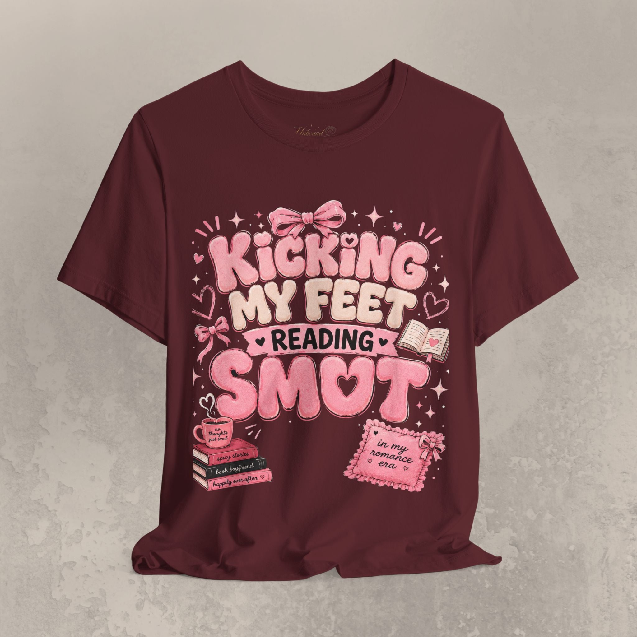 Reading Smut T-Shirt — Kicking My Feet Graphic Tee for Bookish Romance Fans