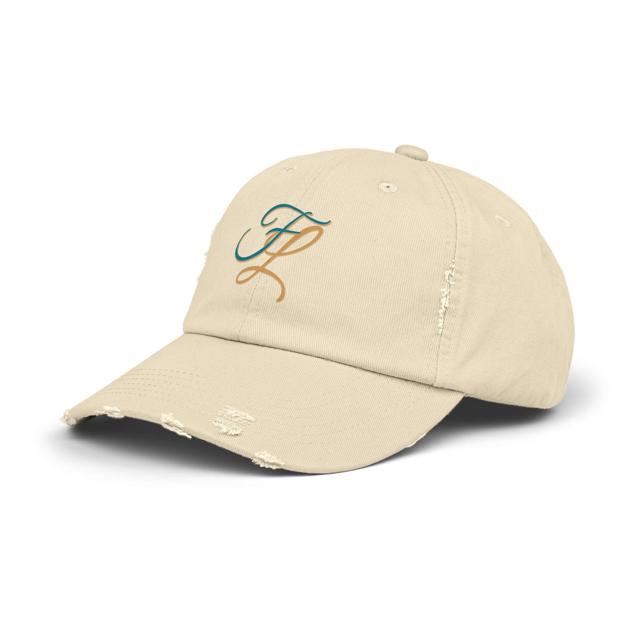 Distressed Cap with 'FL — Forbidden Love' Monogram