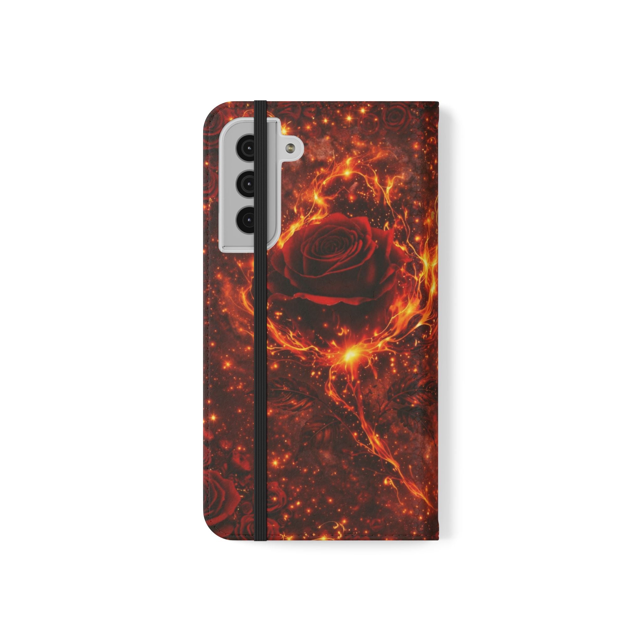 Flip Case – 'Touch Her & Die' Gothic Rose Wallet Phone Case