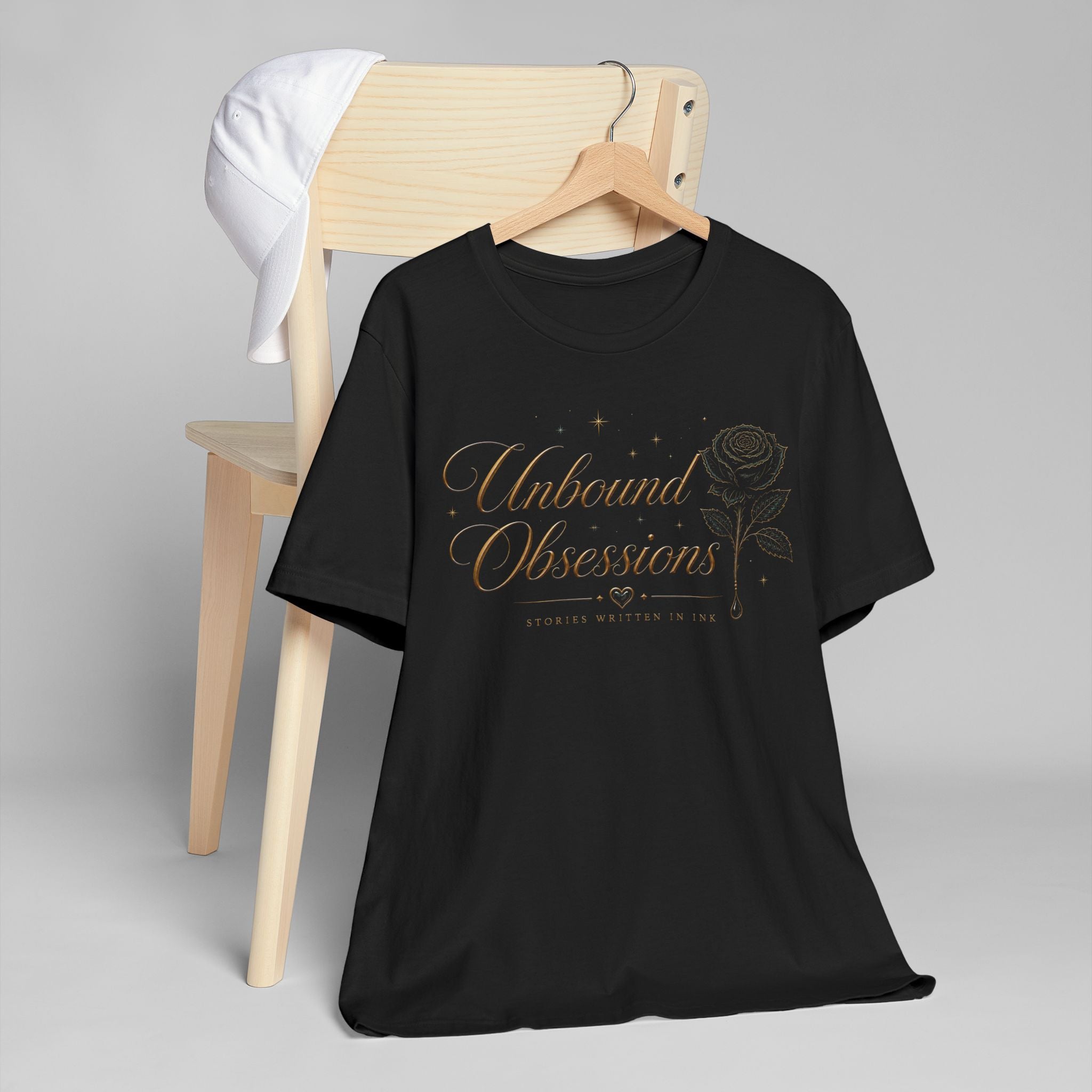Unbound Obsessions T-Shirt — "Feed Your Obsession" Gothic Rose Tee