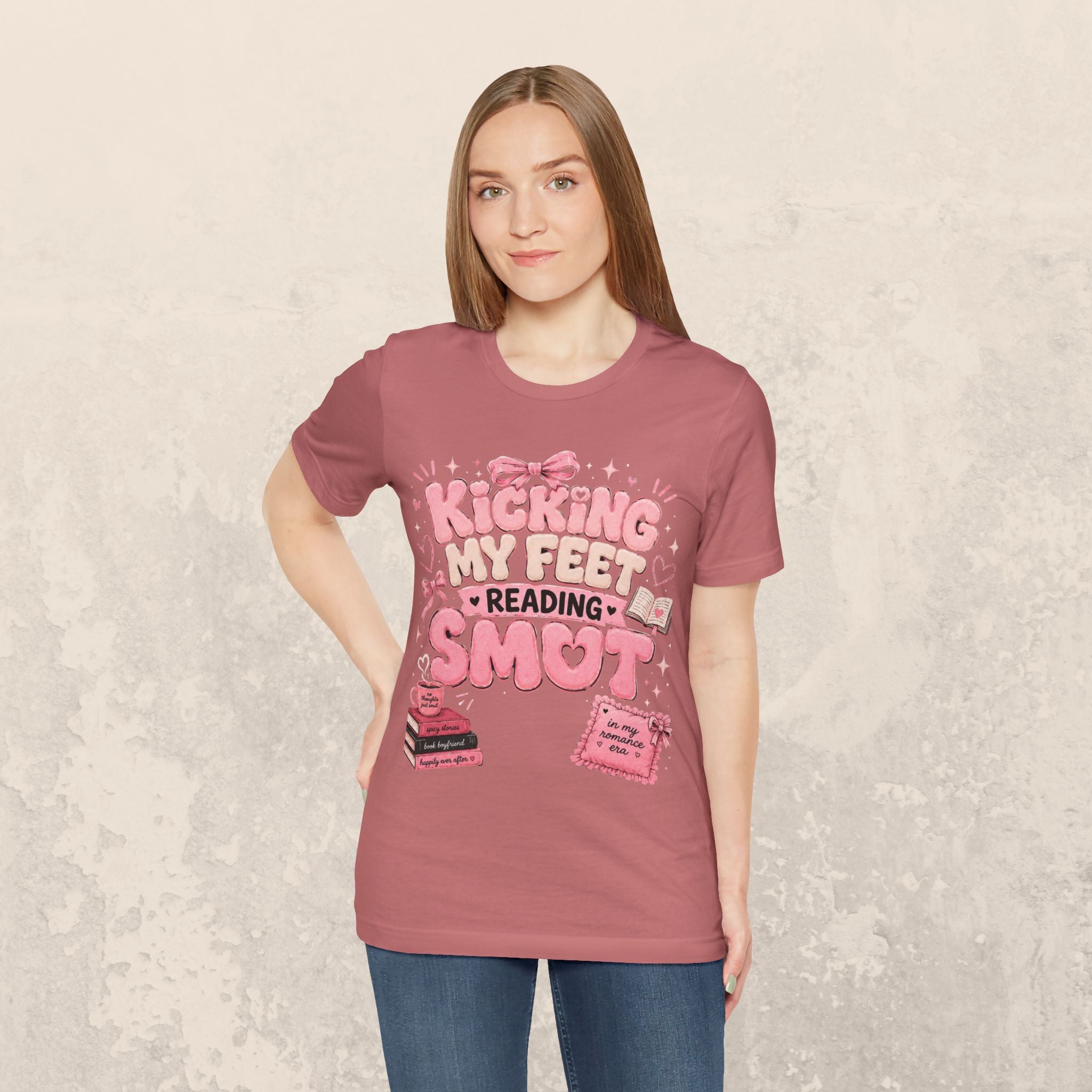 Reading Smut T-Shirt — Kicking My Feet Graphic Tee for Bookish Romance Fans