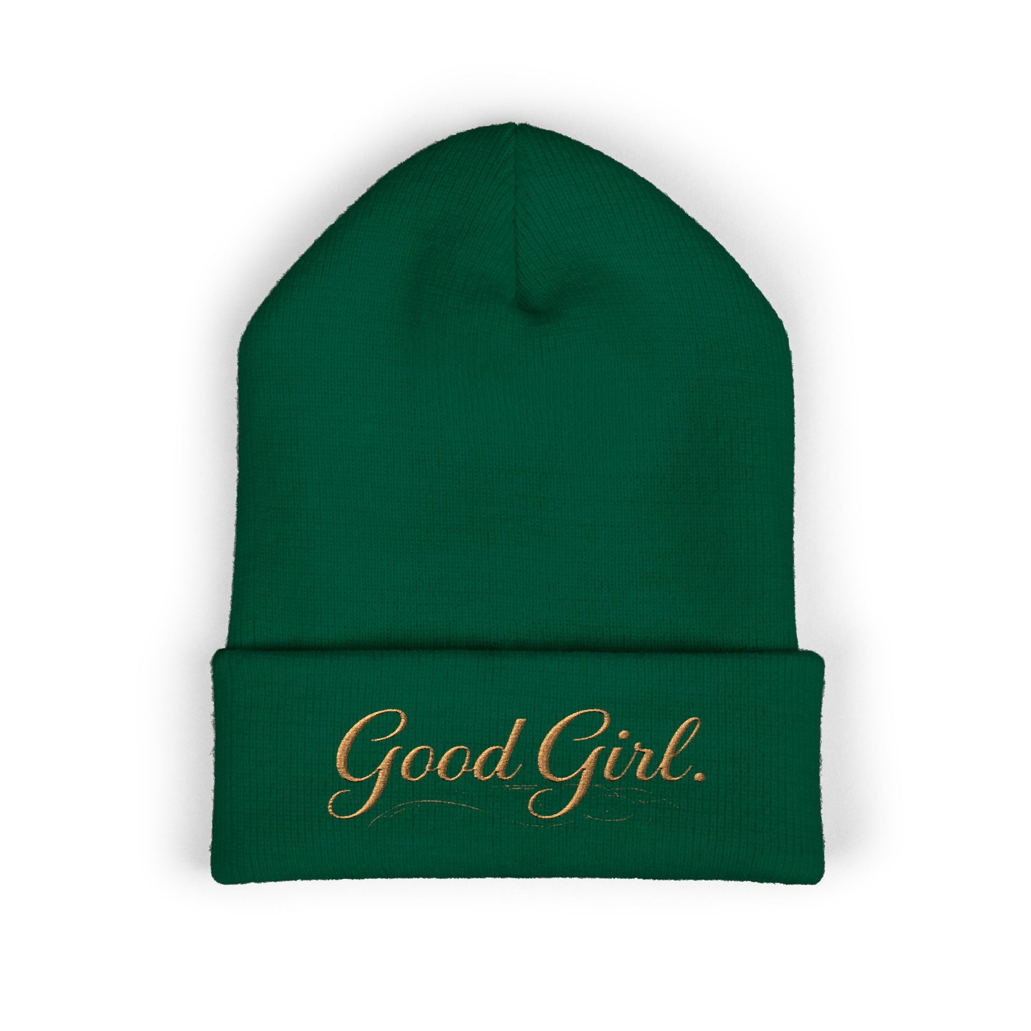 Embroidered "Good Girl." Cuffed Beanie