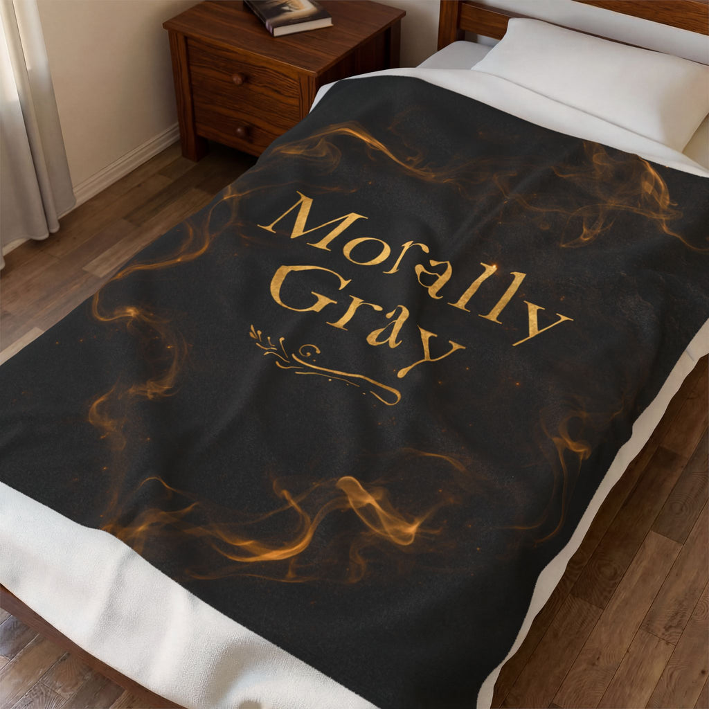 Morally Gray Velveteen Plush Blanket